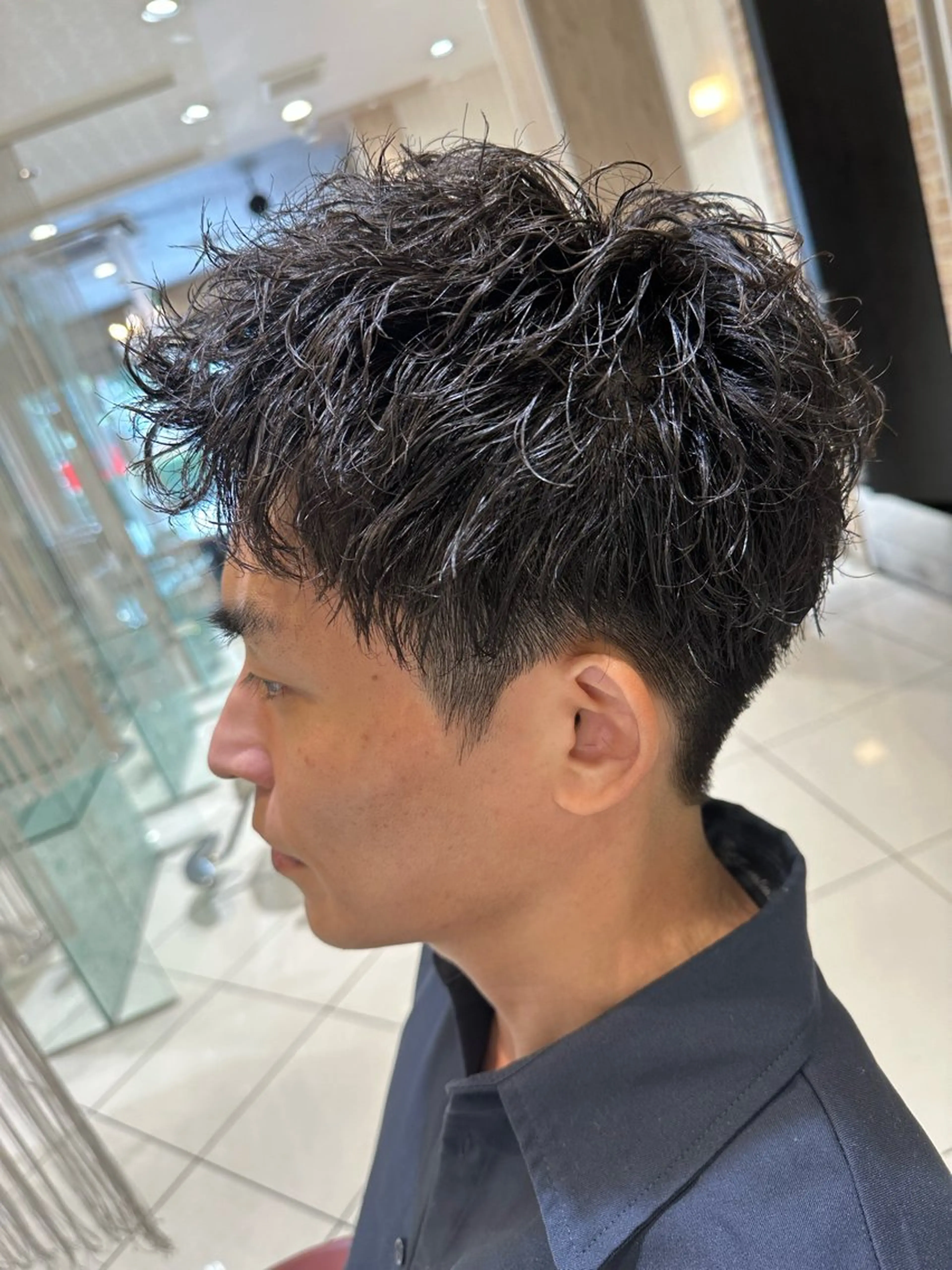 ショート パーマ メンズ メンズパーマ 波巻きパーマ 💈メンズ特化 美容師サキ💈のヘアスタイル