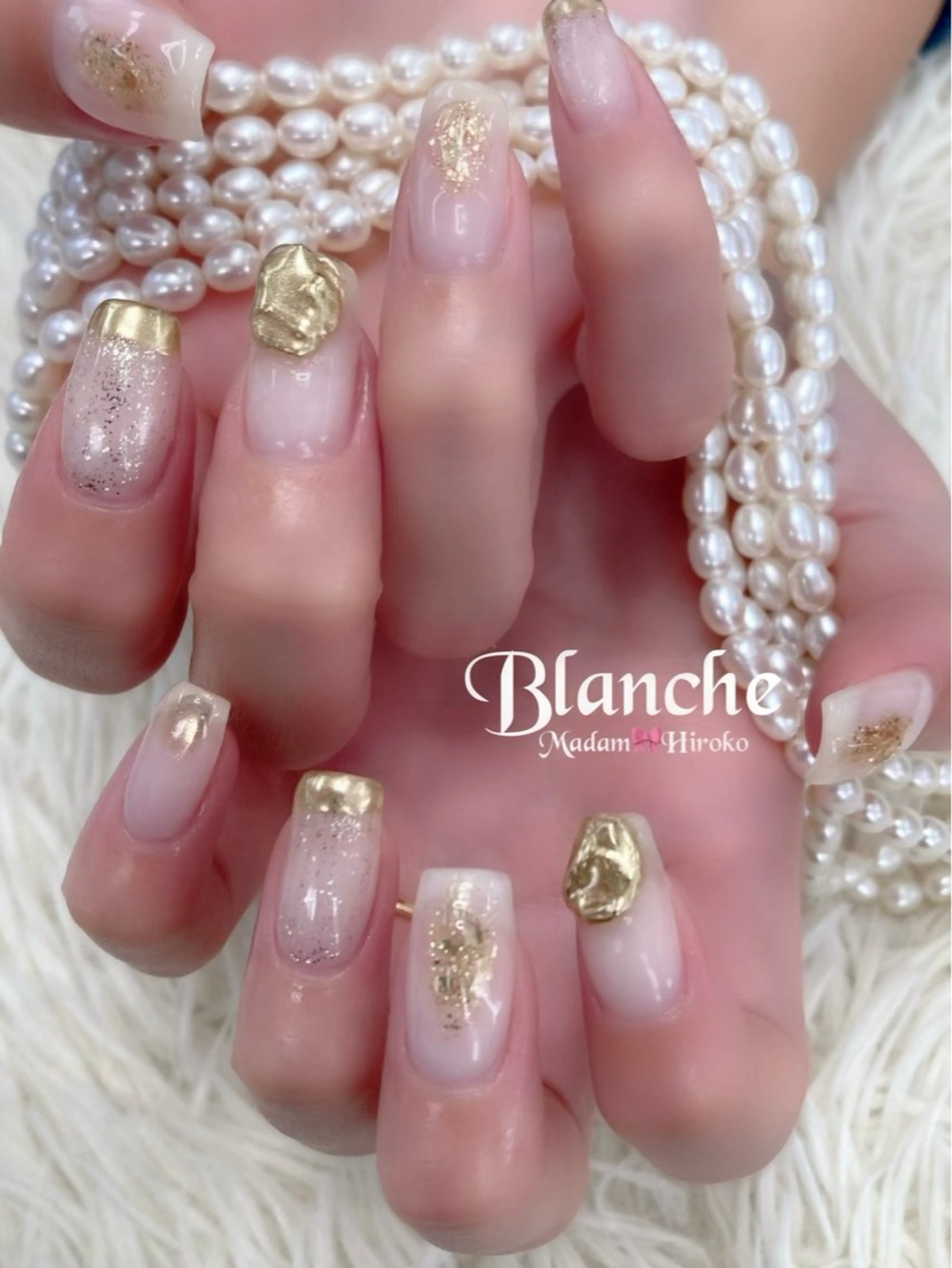 ネイル クリアネイル ミラーネイル ホワイト Lianネイル 寛子Lianのネイルデザイン