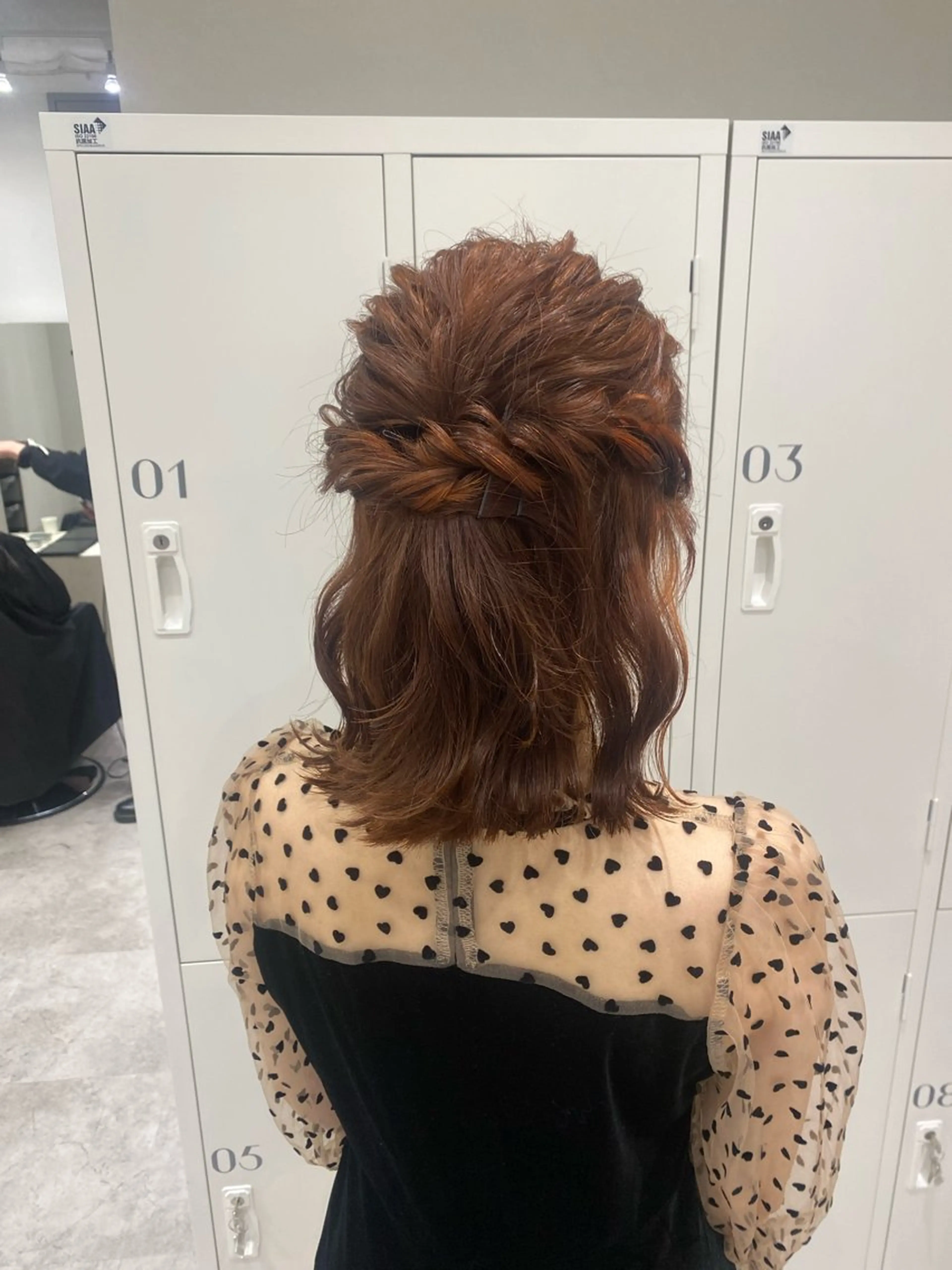ミディアム カラー ヘアアレンジ ハーフアップ ボブ ヘアセット ボブ /ニュアンス/ satomi🧸💖のヘアスタイル
