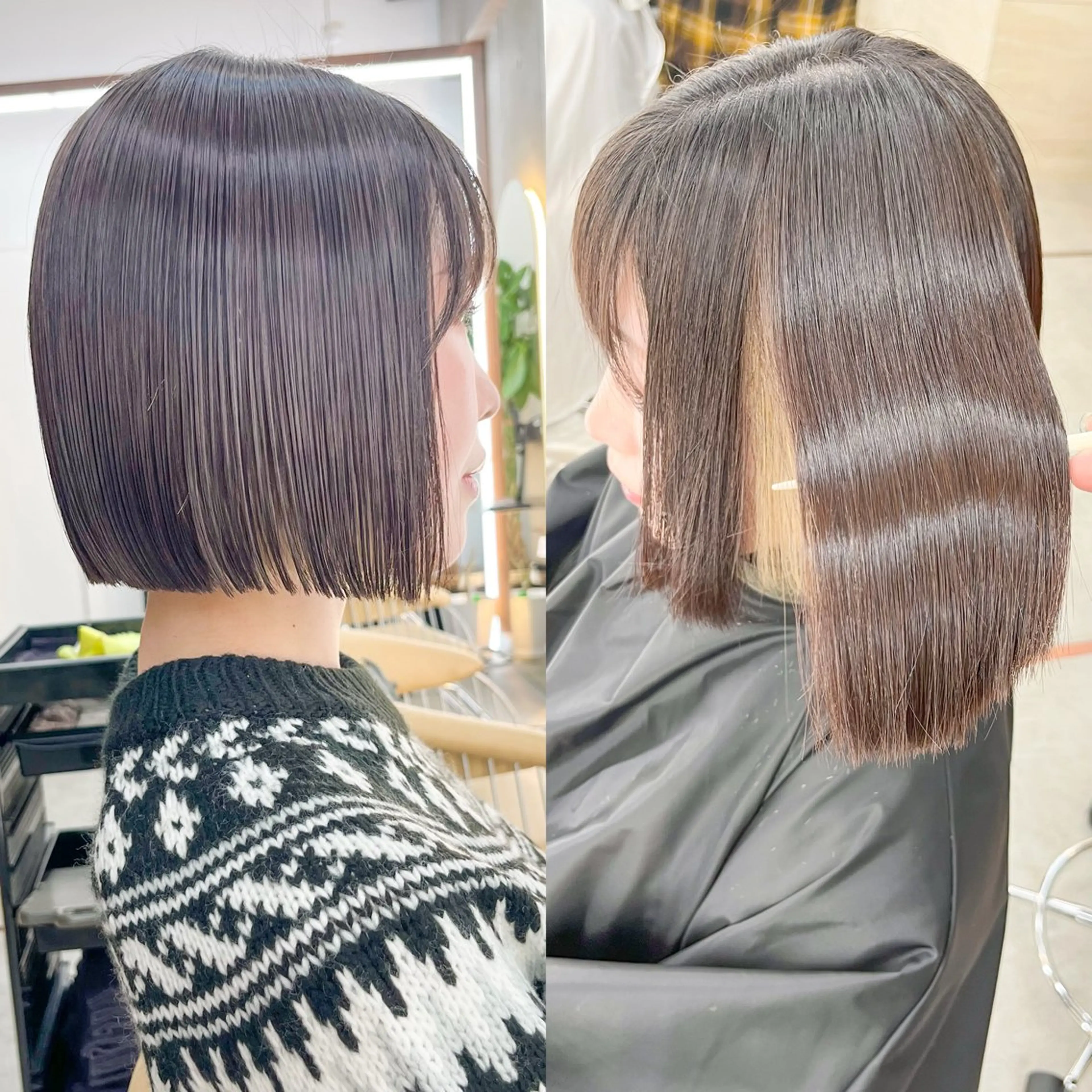 ミディアム ボブ 髪質改善 縮毛矯正 カット 縮毛矯正 トリートメント エリアNo.1ボブ 💟Nanatsuのヘアスタイル