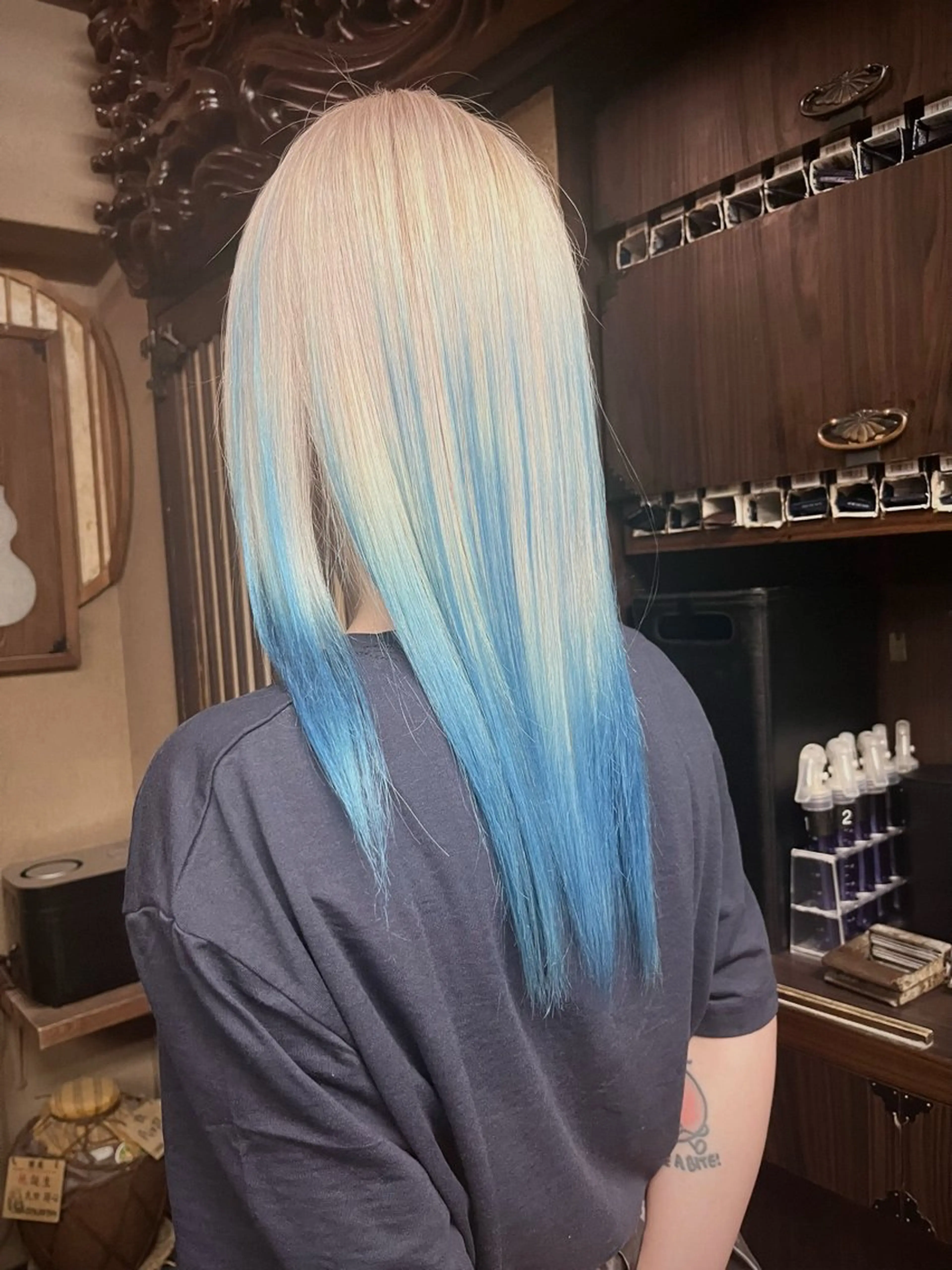 セミロング カラー セミロングパーマ バレイヤージュ ブリーチ ケアブリーチ ダブルカラー Koichi Satoのヘアスタイル