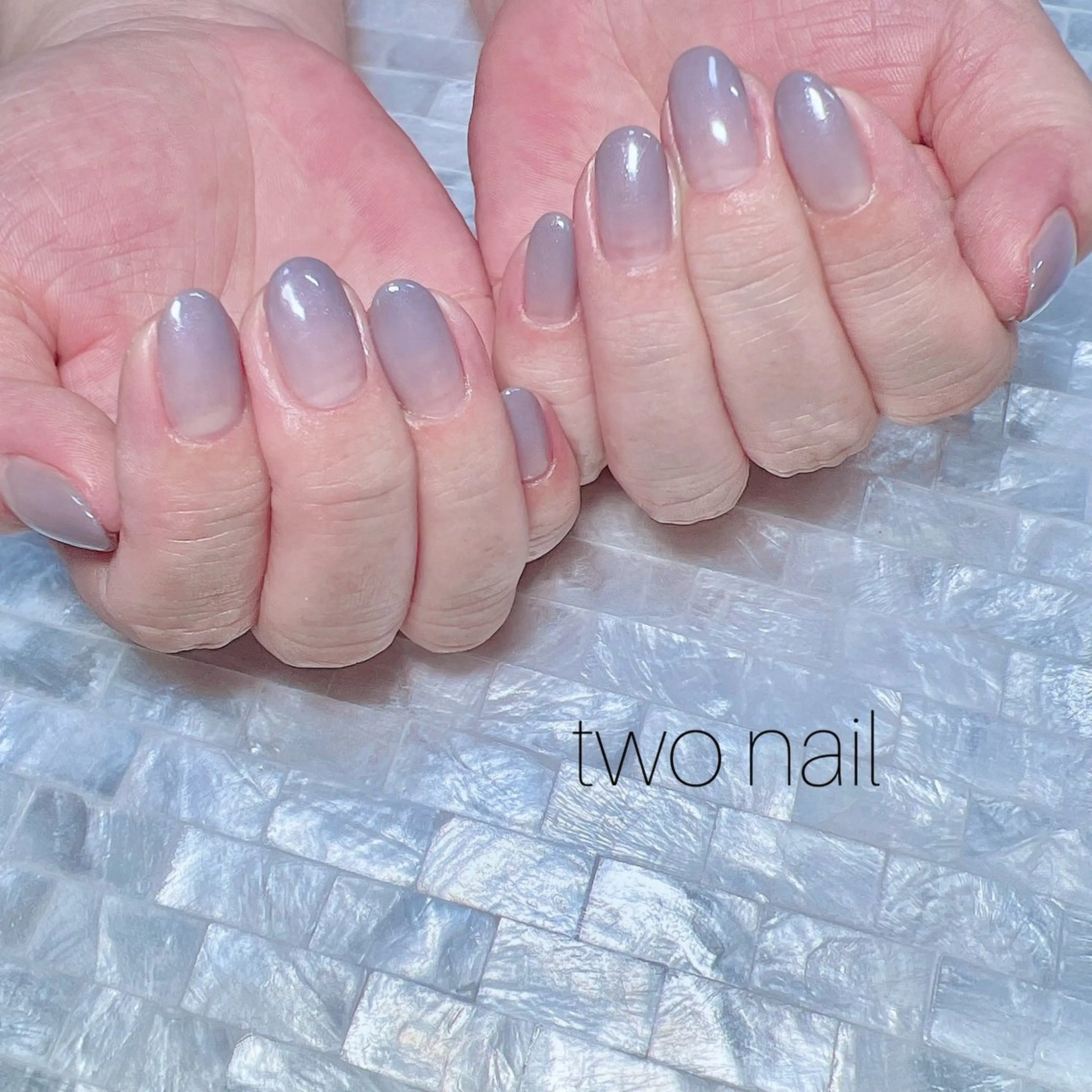 ネイル ネイルチップ ホワイト ハンドネイル two nailのネイルデザイン