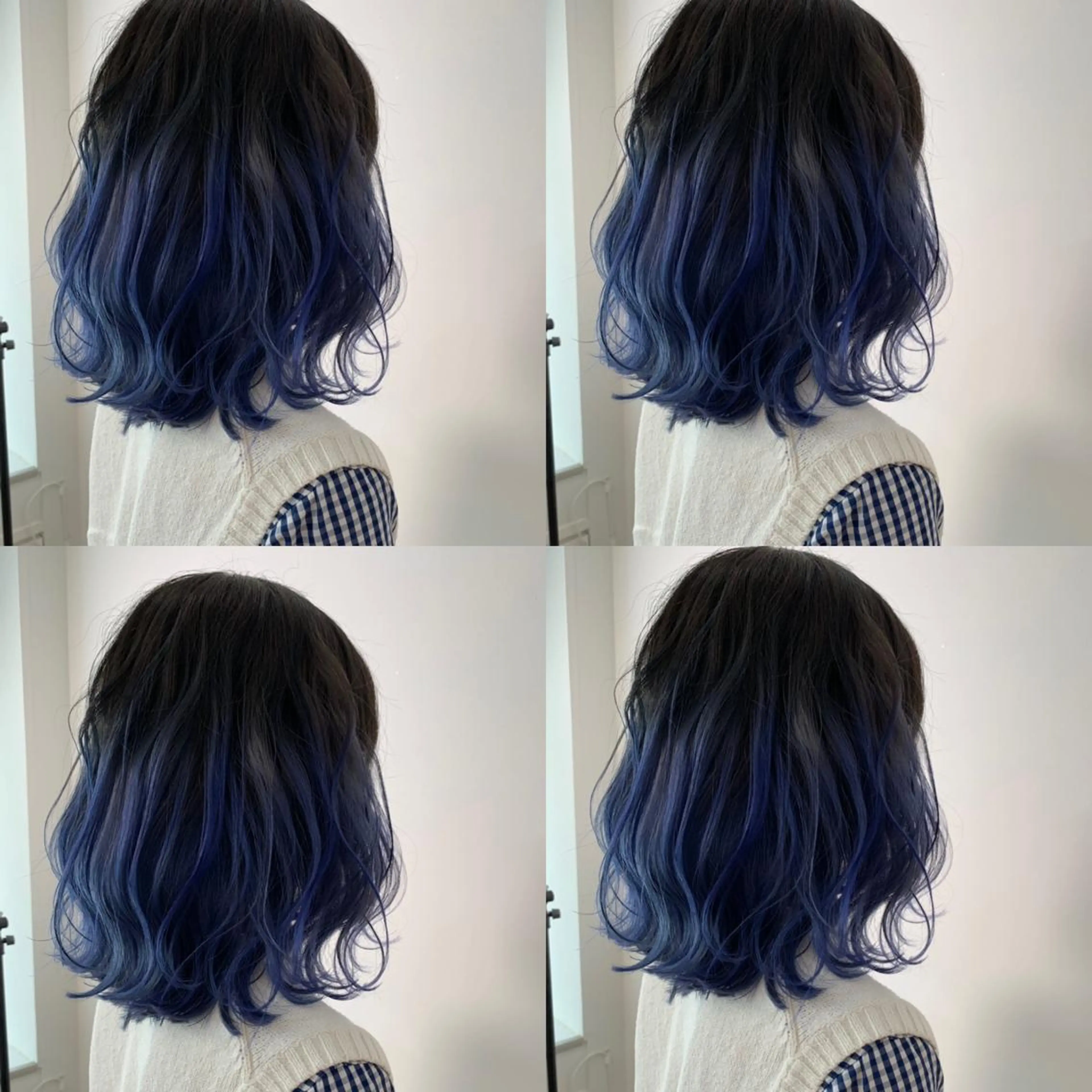 カラー ブルーカラー ネイビーカラー ✨艶ブリーチカラー ✨四ノ宮裕己のヘアスタイル