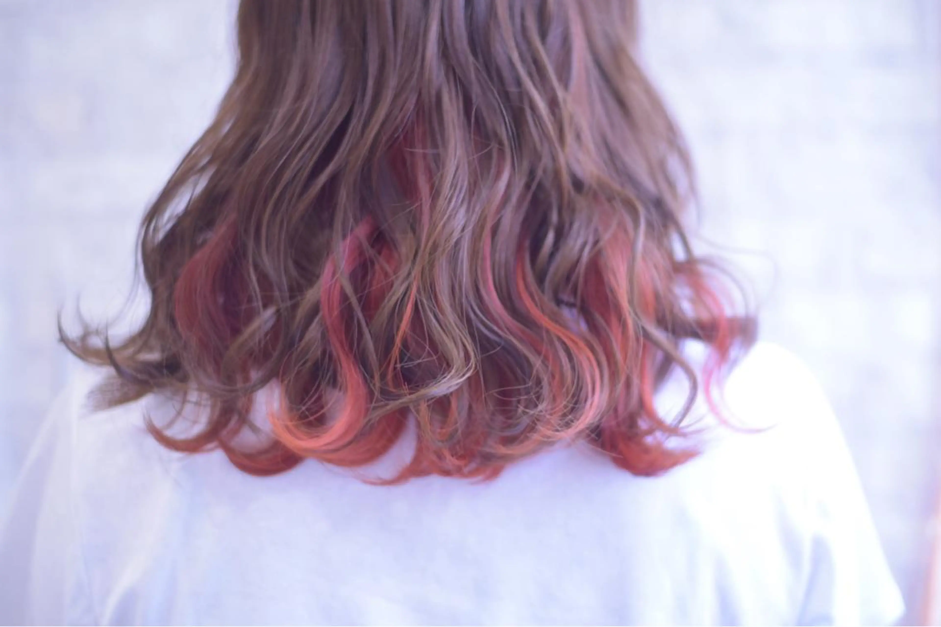 ミディアム カラー インナーカラー オレンジ GATE. staffのヘアスタイル