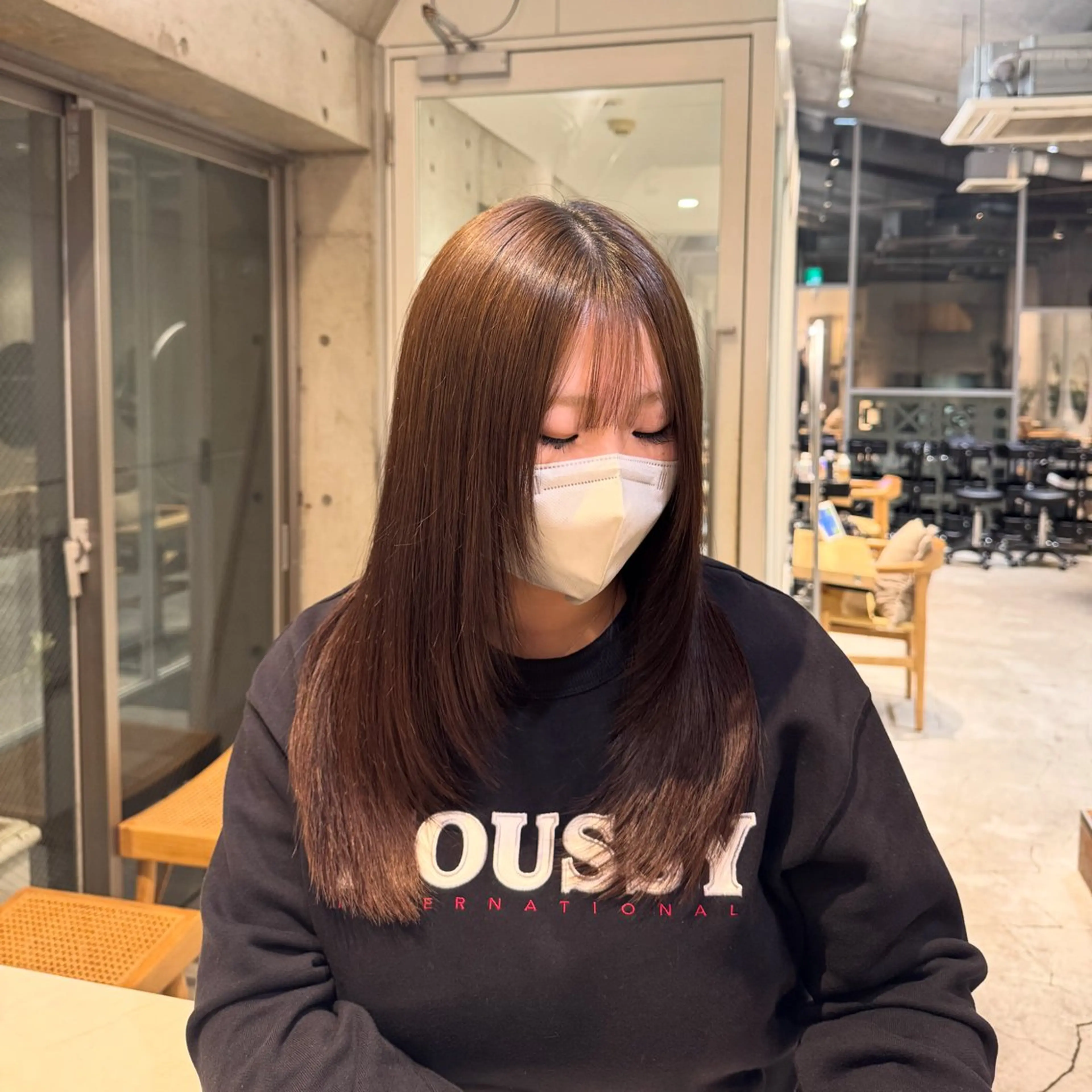 セミロング カラー カット ヘアカラー Over hair_ misakiのヘアスタイル