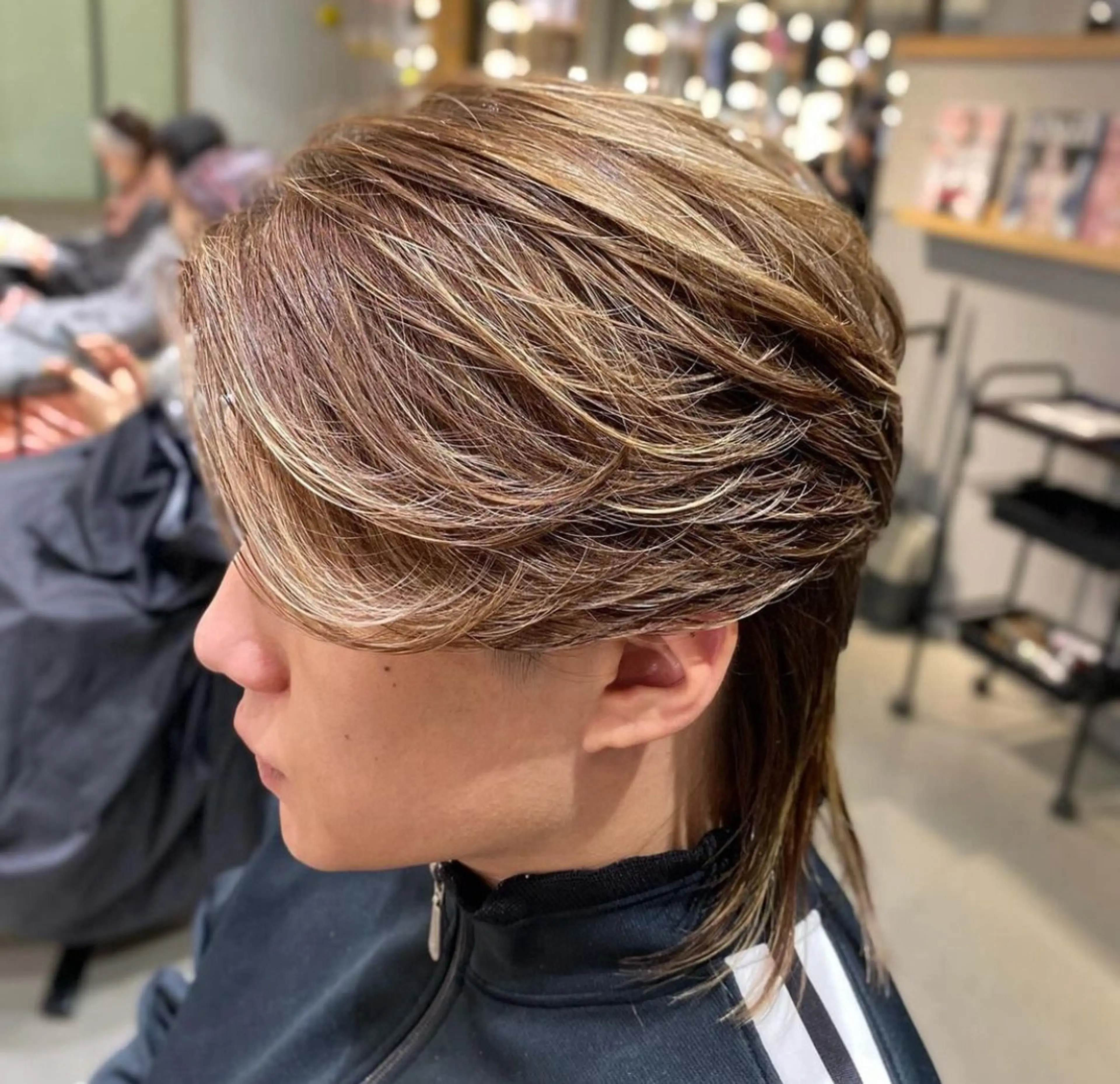 ミディアム パーマ unopulir 景山 凌のヘアスタイル