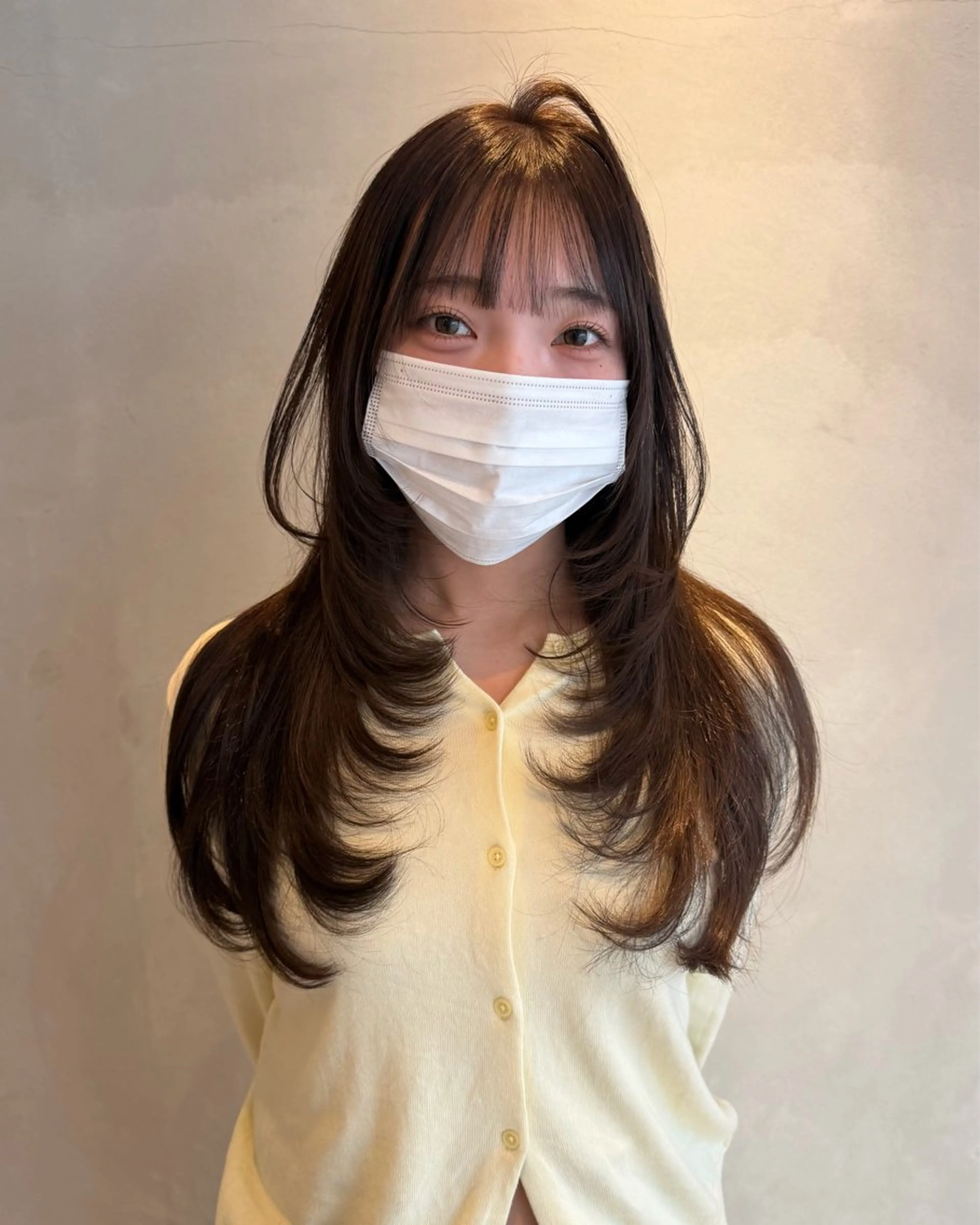 ロング カット ヘアカラー トリートメント オリーブカラー🫒/ ハッシュカット/みゆのヘアスタイル