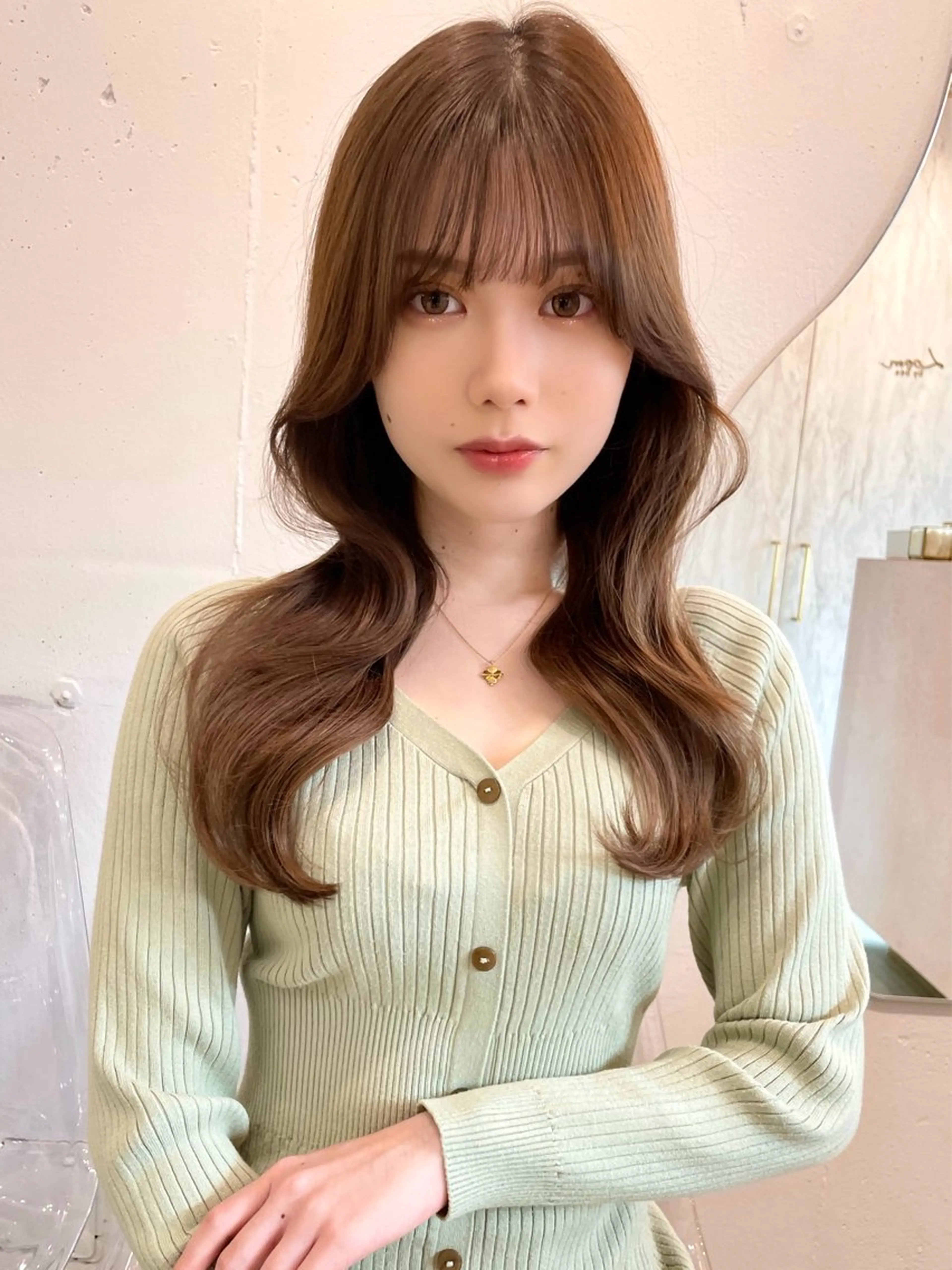 セミロング カラー ベージュカラー ブリーチ ケアブリーチ 透明感カラー グレージュ 韓国ヘア🤍顔周り/ 髪質改善✨/林遼一郎のヘアスタイル