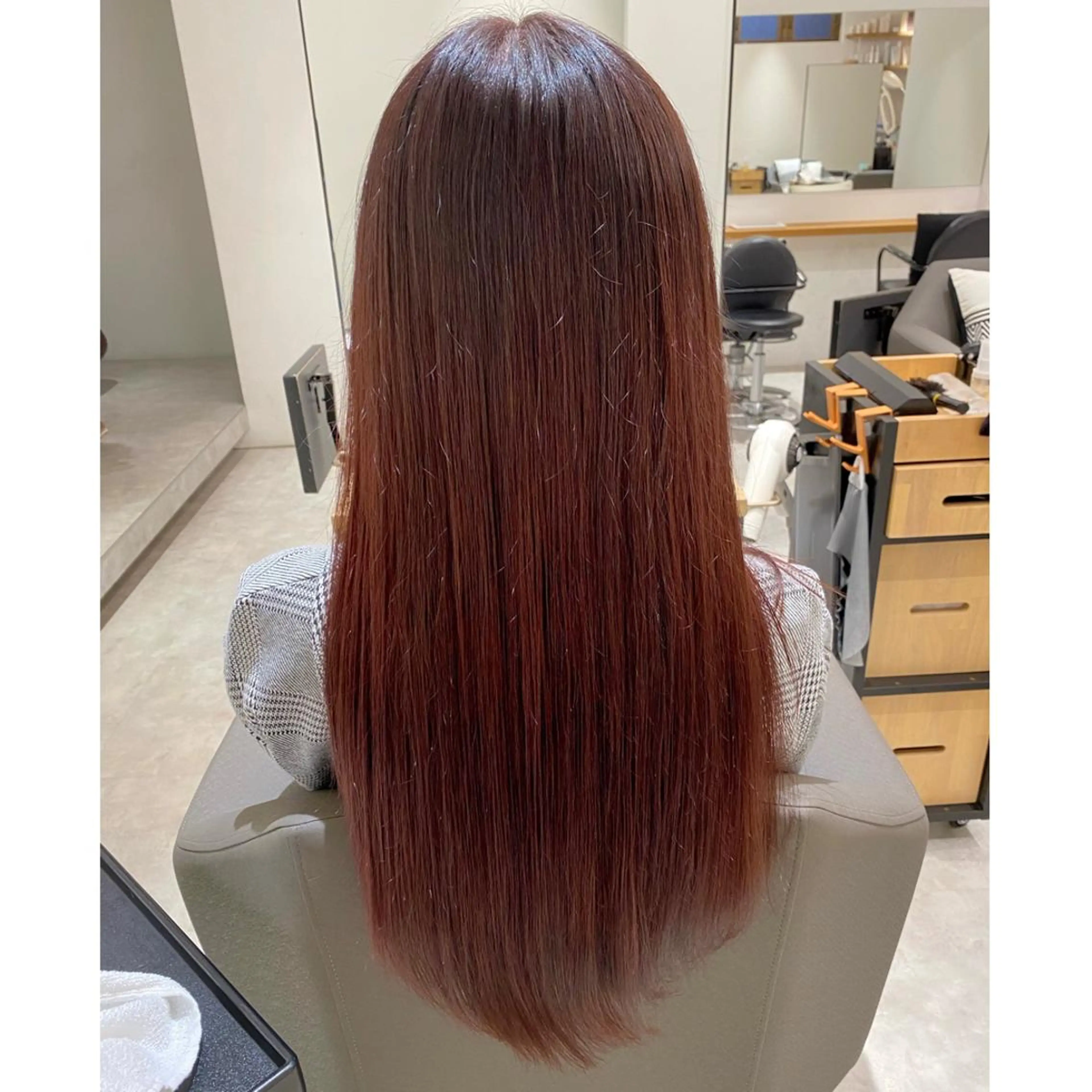 ロング カラー ヘアアレンジ ブラウンカラー ピンクカラー ピンクブラウン 小國 綾かのヘアスタイル