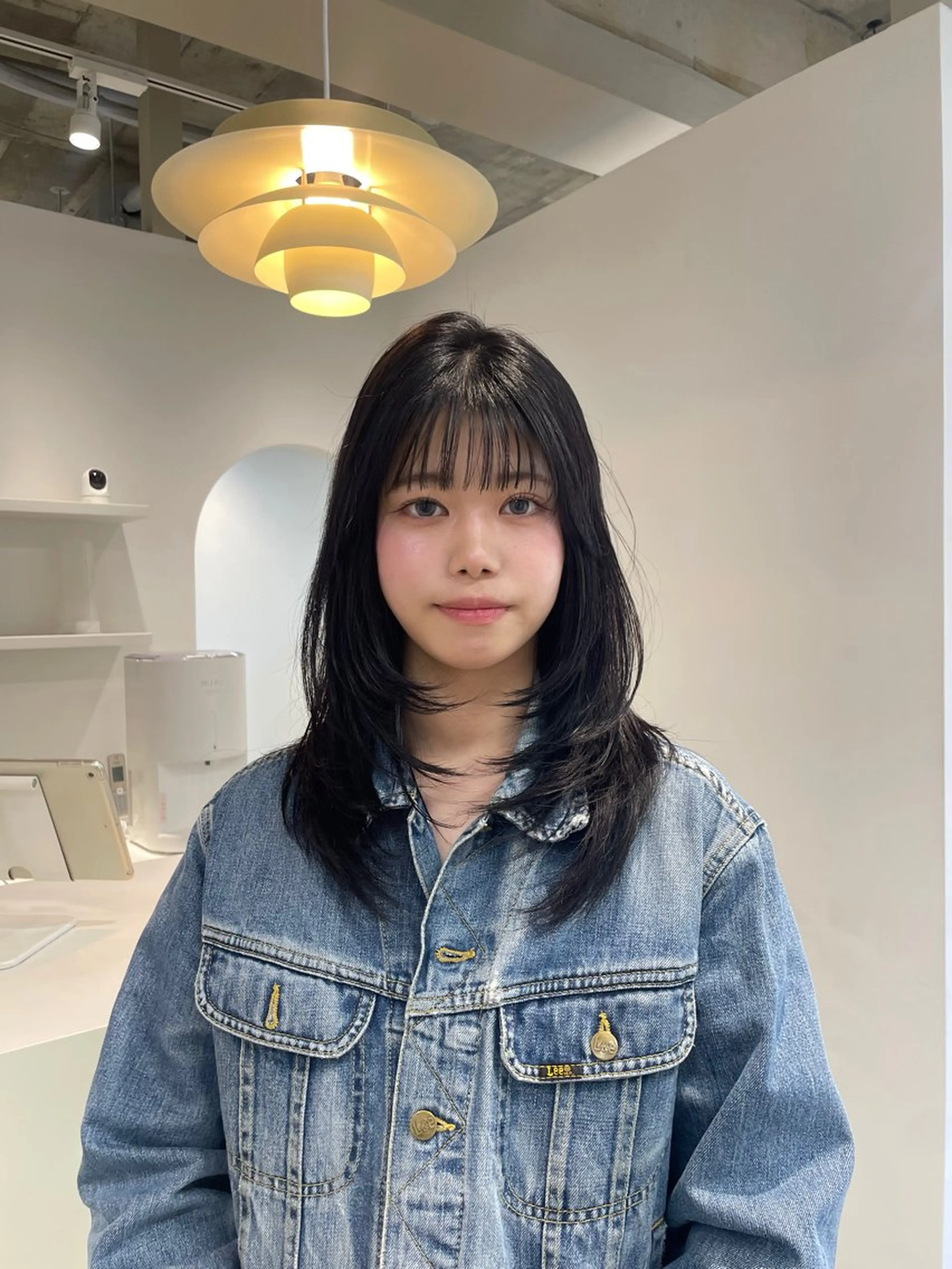 ミディアム レイヤーカット カット トリートメント H I ＮＡのヘアスタイル