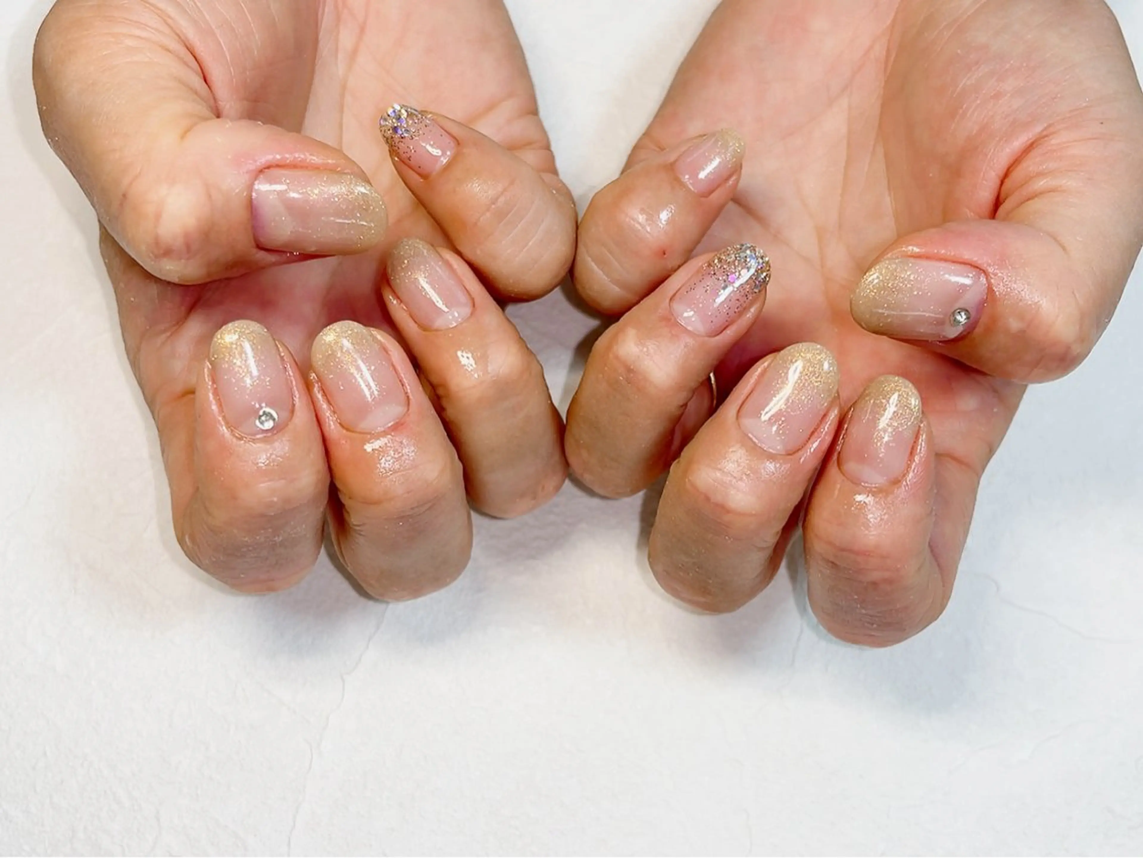 ネイル フットネイル ジェルネイル グラデーション キラキラネイル ラメ(グリッター) kiki nail たまプラーザのネイルデザイン