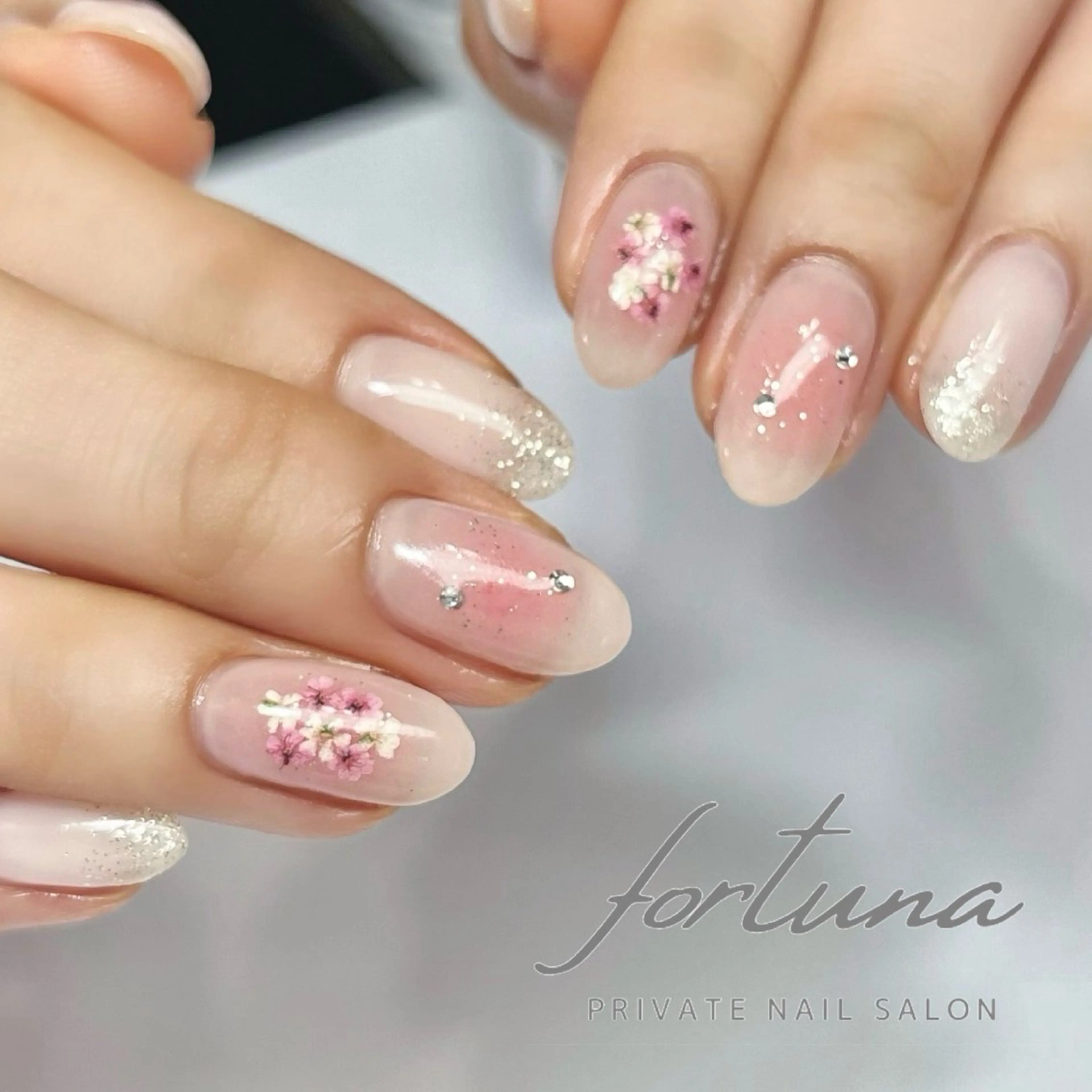 ネイル チークネイル 春ネイル ハンドネイル fortuna 武藤裕美のネイルデザイン