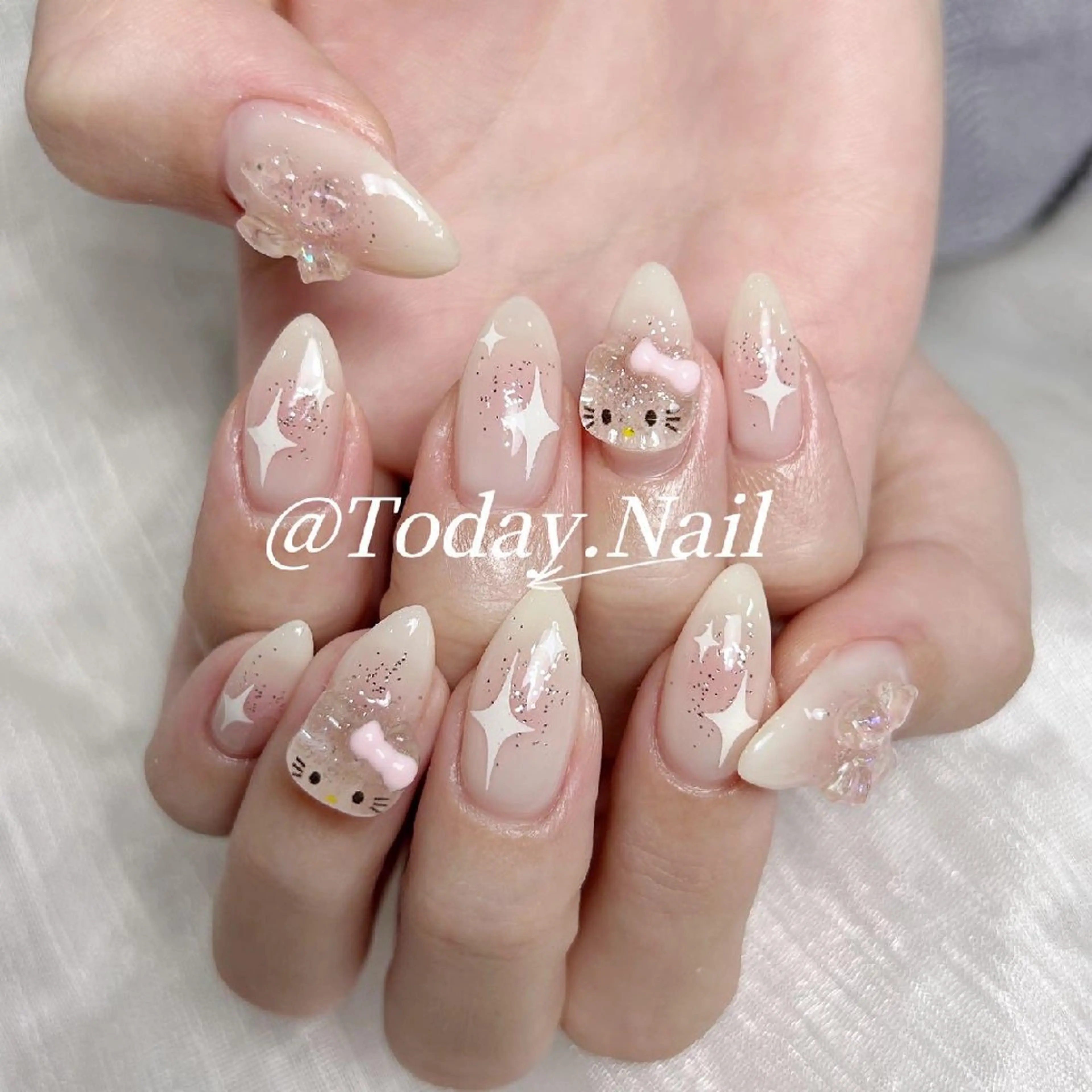 ネイル シンプルネイル ラン 花花．nailのネイルデザイン