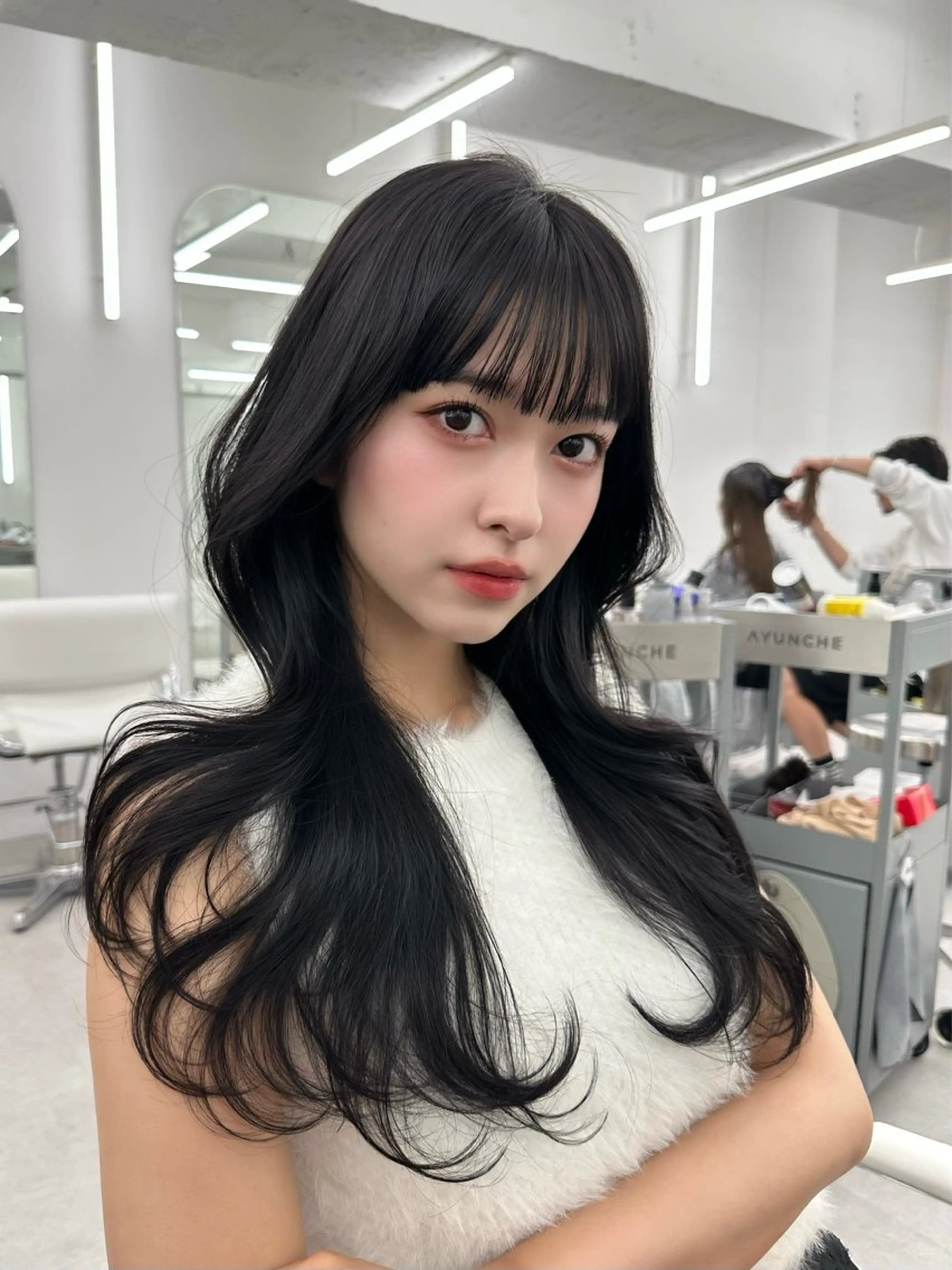 セミロング カット ヘアカラー トリートメント ヘッドスパ ヘアセット 前髪顔まわりカット 🌈中村海聖のヘアスタイル