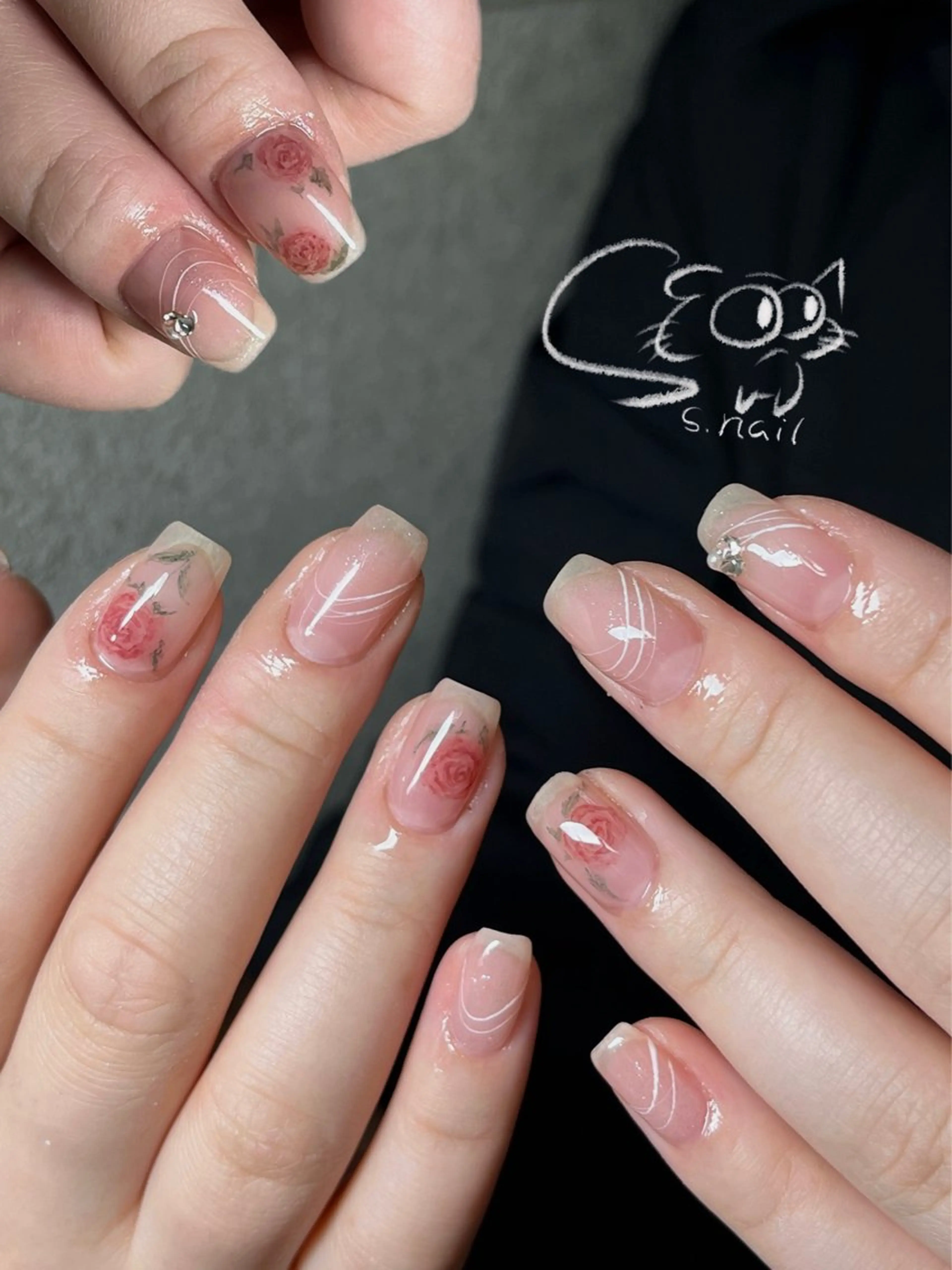 ネイル チークネイル フレンチネイル グラデーション マグネットネイル ワンカラーネイル S.nail _のネイルデザイン