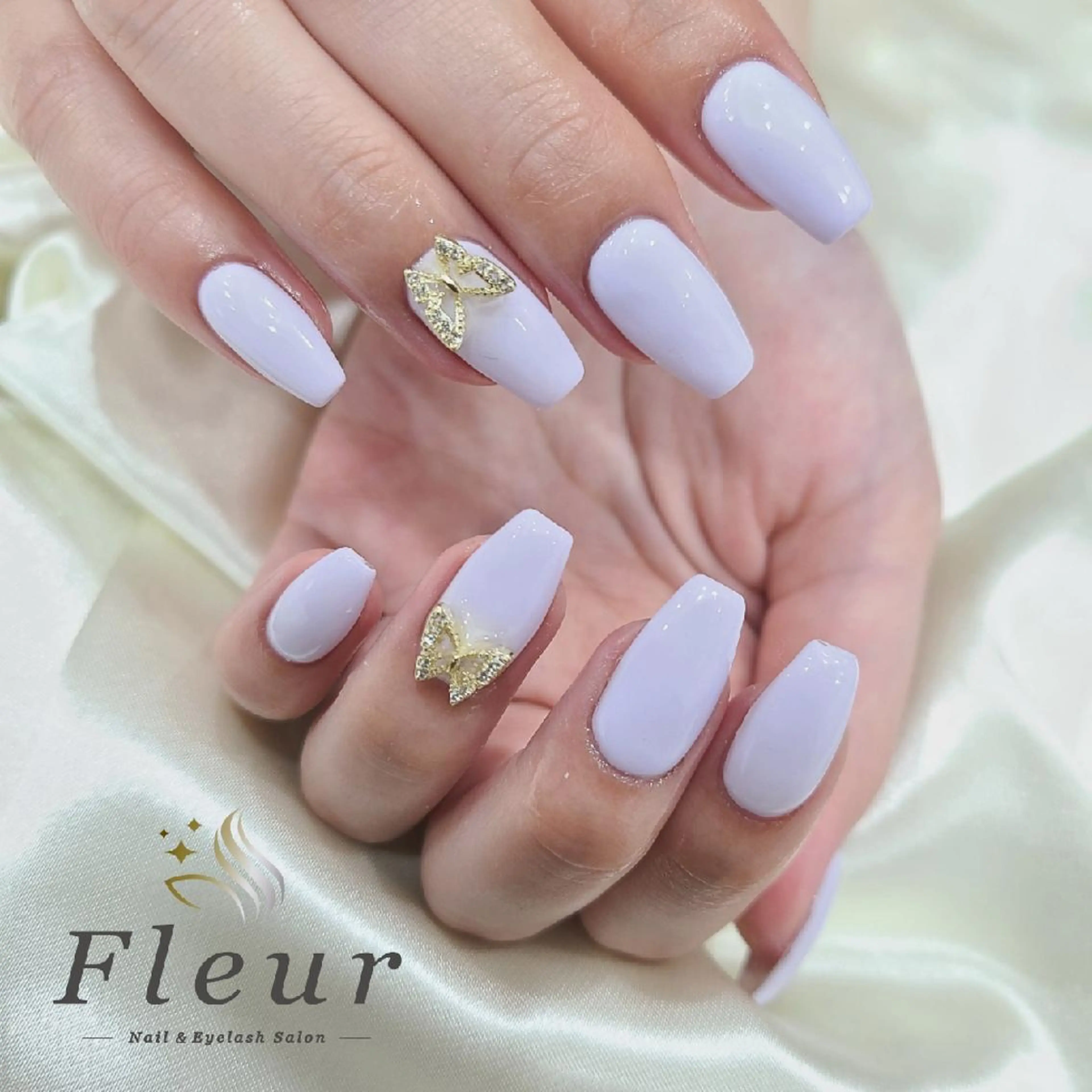 ロング ネイル ワンカラーネイル スクエアネイル nail&eye ♡Fleur♡のネイルデザイン
