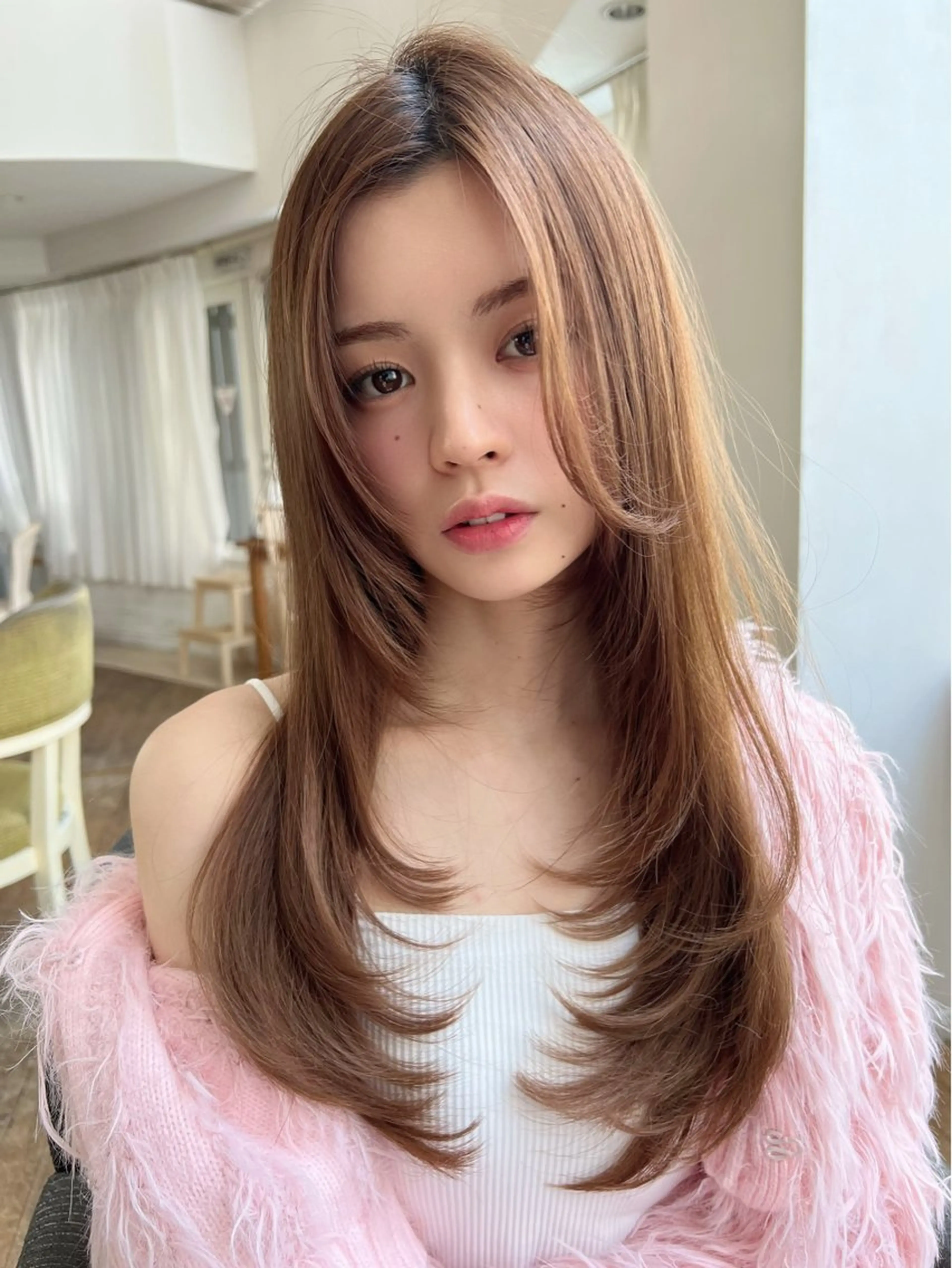 ミディアム カラー レイヤーカット ヘアカラー 望月威吹/表参道/レ イヤー/似合わせのヘアスタイル