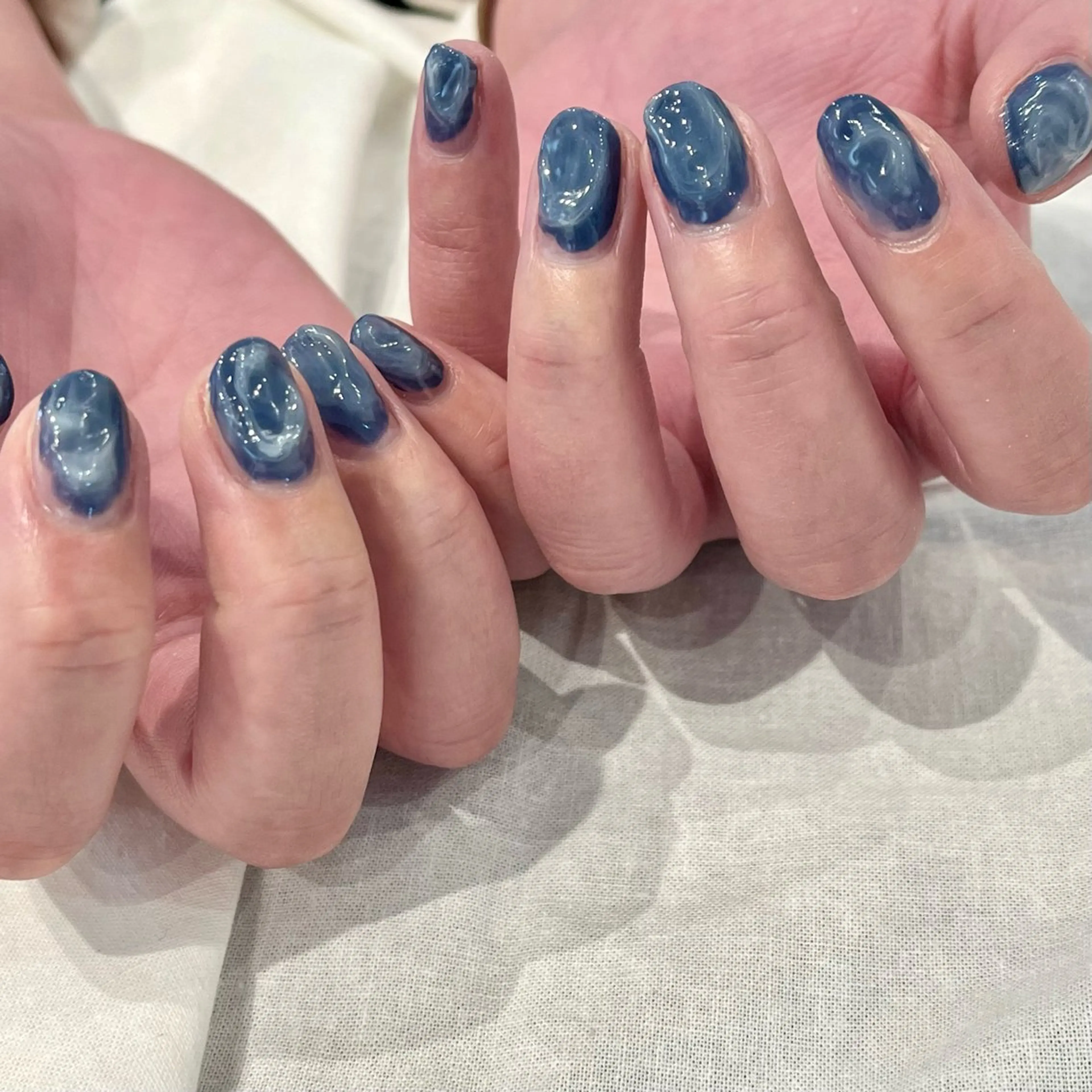 ネイル アートネイル クリアネイル ネイビー ぷっくりネイル nail room Hotori.のネイルデザイン
