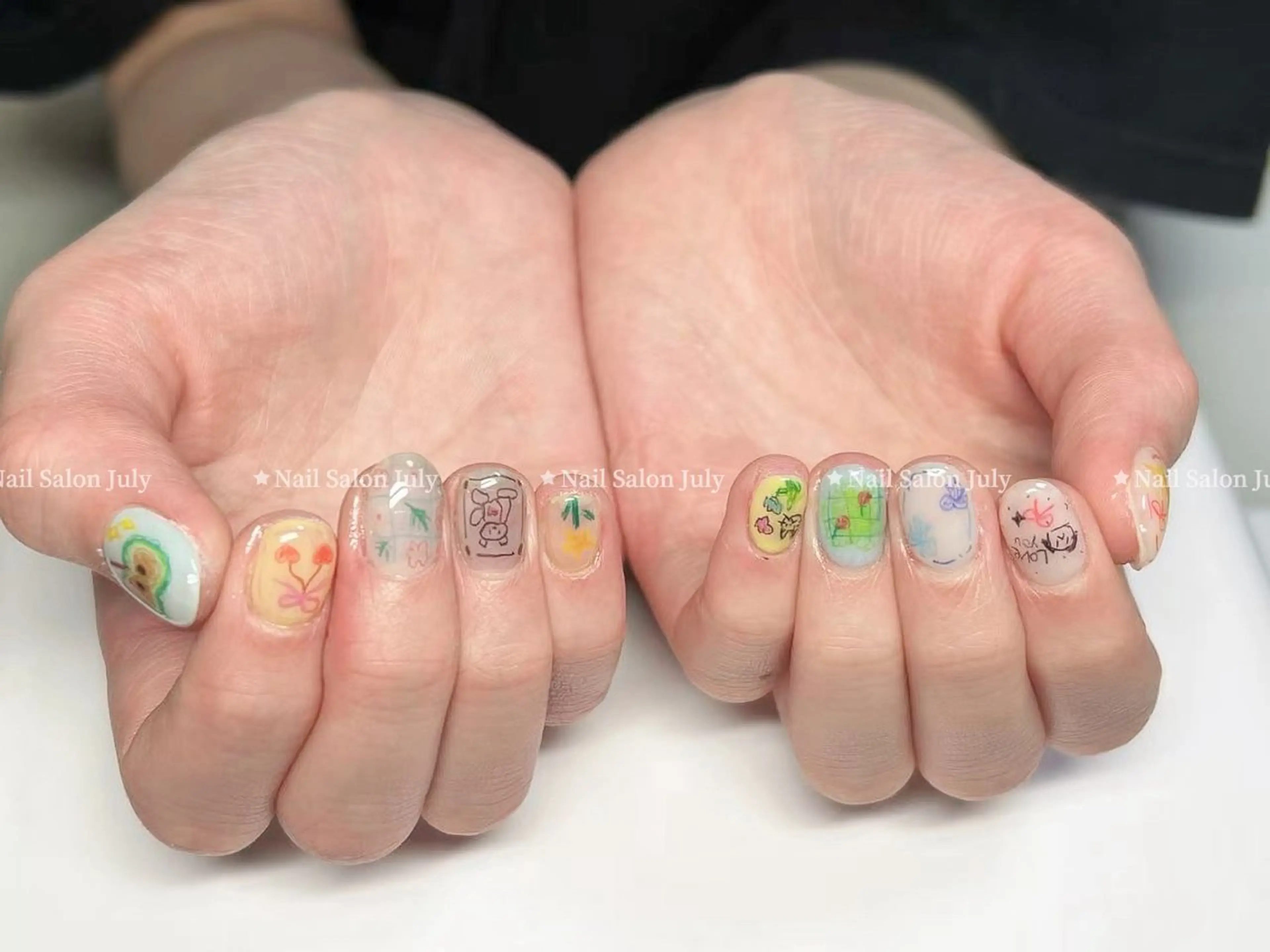 ネイル アートネイル オーロラネイル ガーリー キラキラネイル 韓国ネイル July モモのネイルデザイン