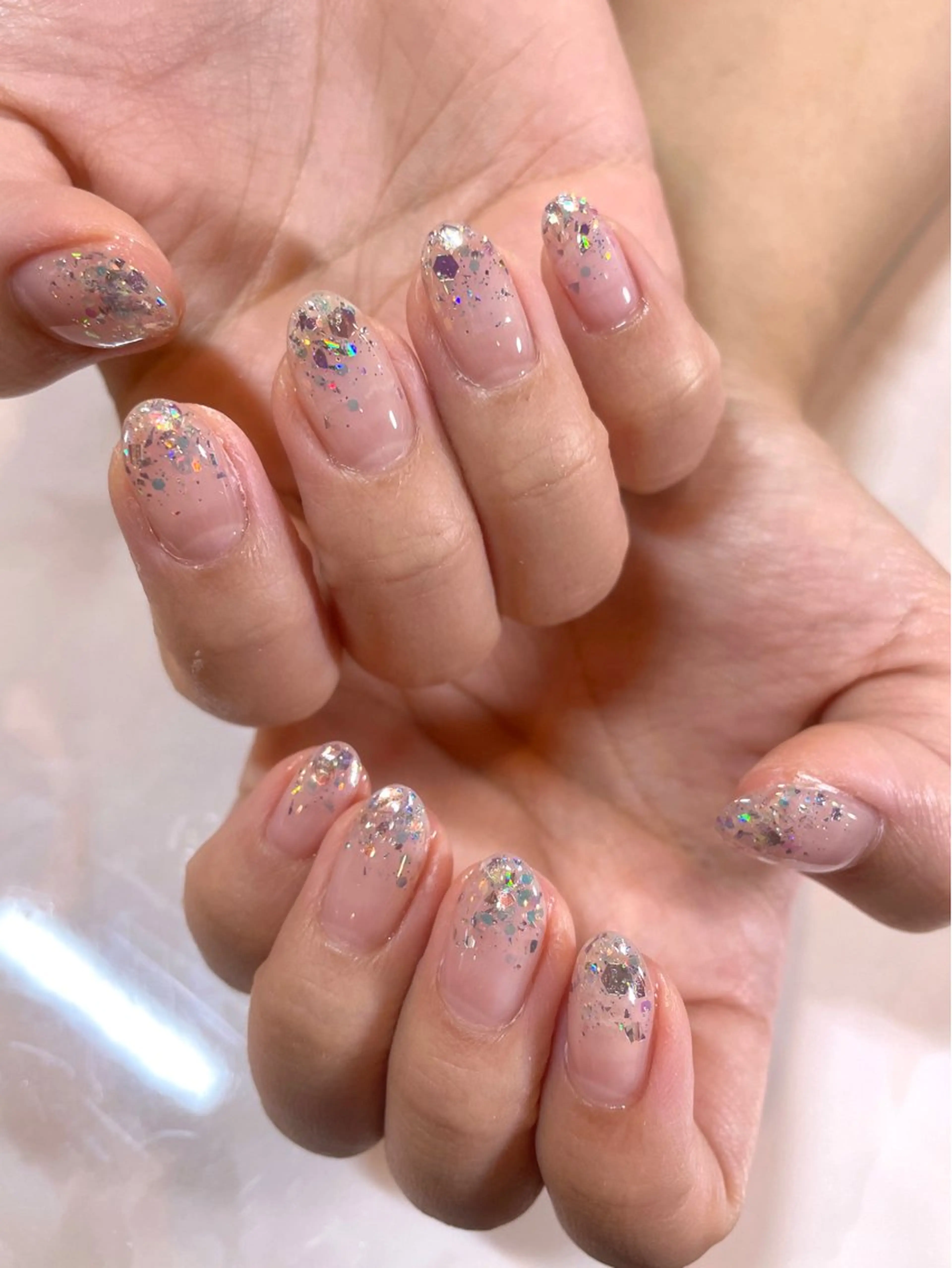 ネイル ジェルネイル グラデーション キラキラネイル ラメ(グリッター) ラメグラデーション PRIMO<マツパ> 原宿/明治神宮前のマツエク・マツパデザイン