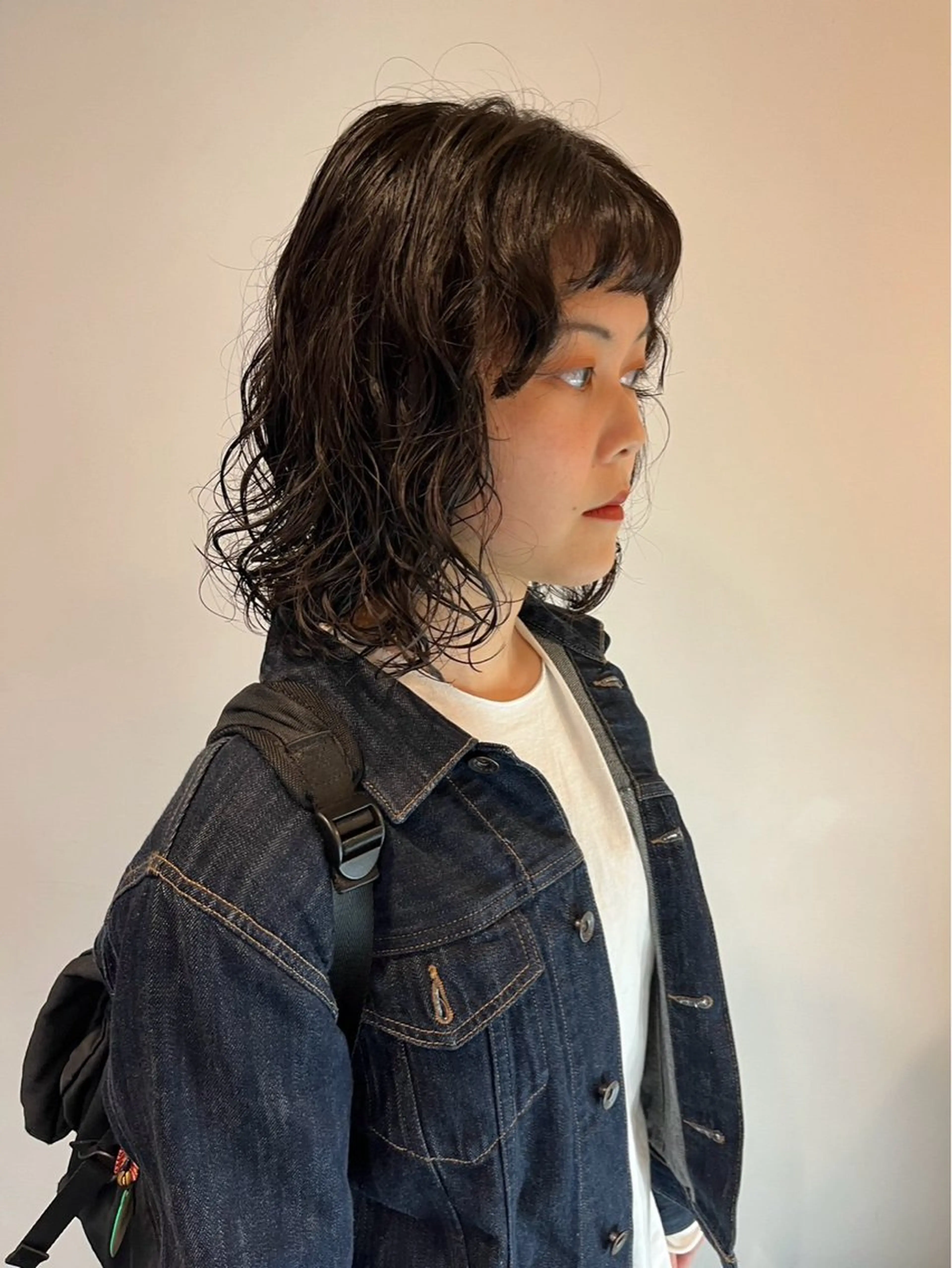 ミディアム パーマ Agu  hair  grove 金沢八日市店所属・名竹聖治/透明感 カラー/縮毛矯正のヘアスタイル