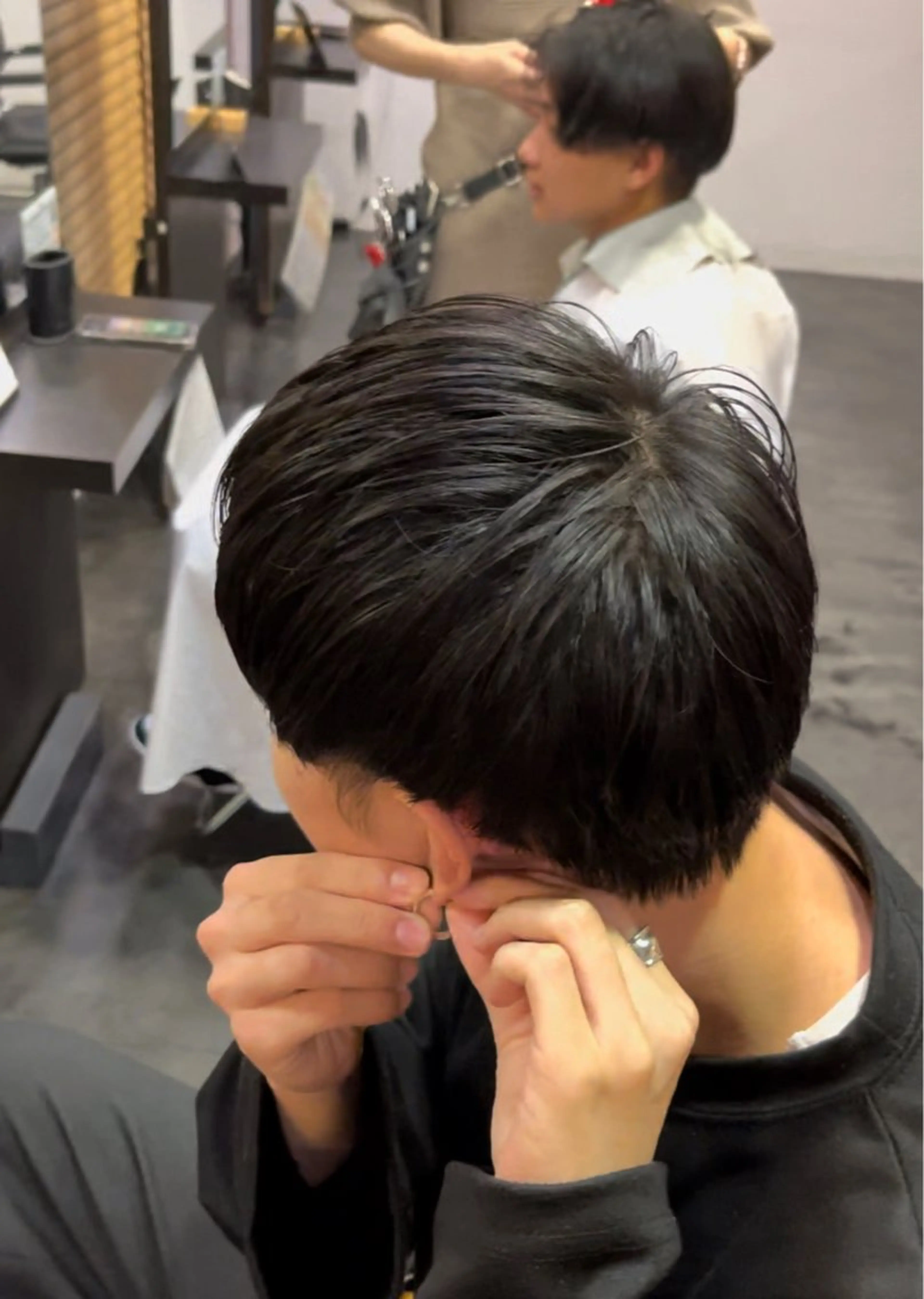 メンズ マッシュ カット パーマ 村岡 優羽樂のヘアスタイル