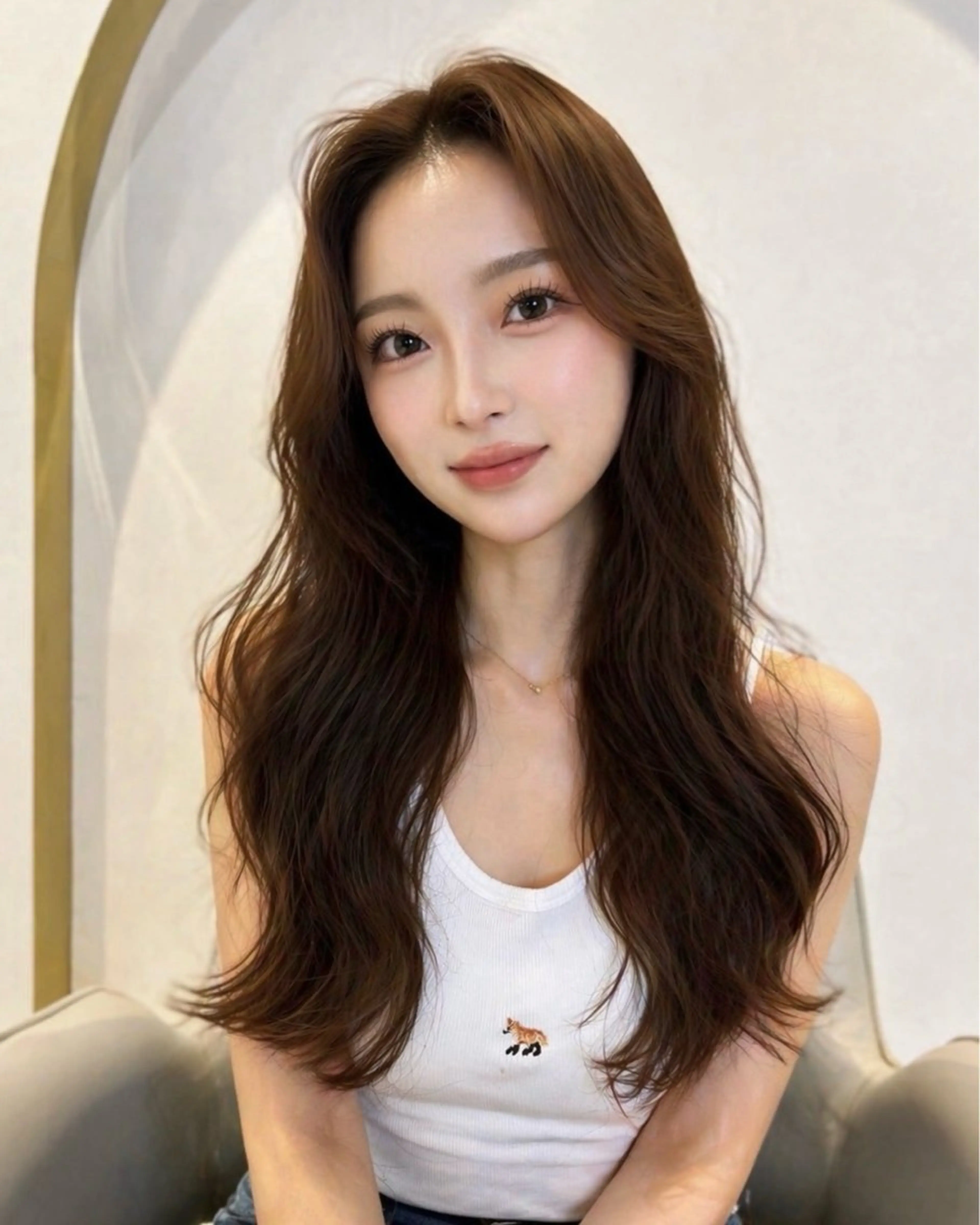 ロング カット ヘアカラー トリートメント 小田裕也 チャンモリパーマのヘアスタイル