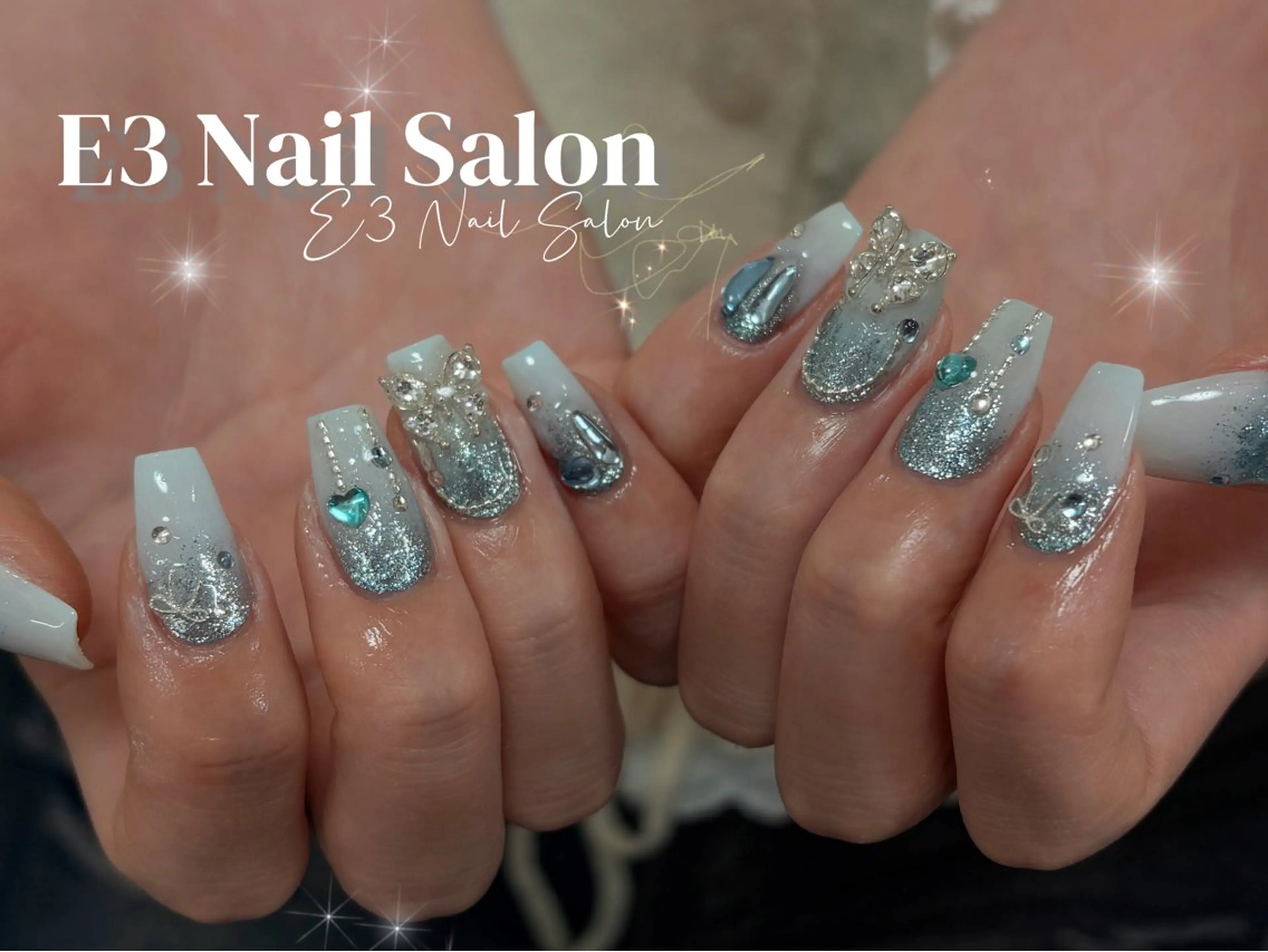 ネイル 桜ネイル フレンチネイル ジェルネイル ガラスフレンチ グラデーション ハンドネイル E3 Nail Salonのネイルデザイン