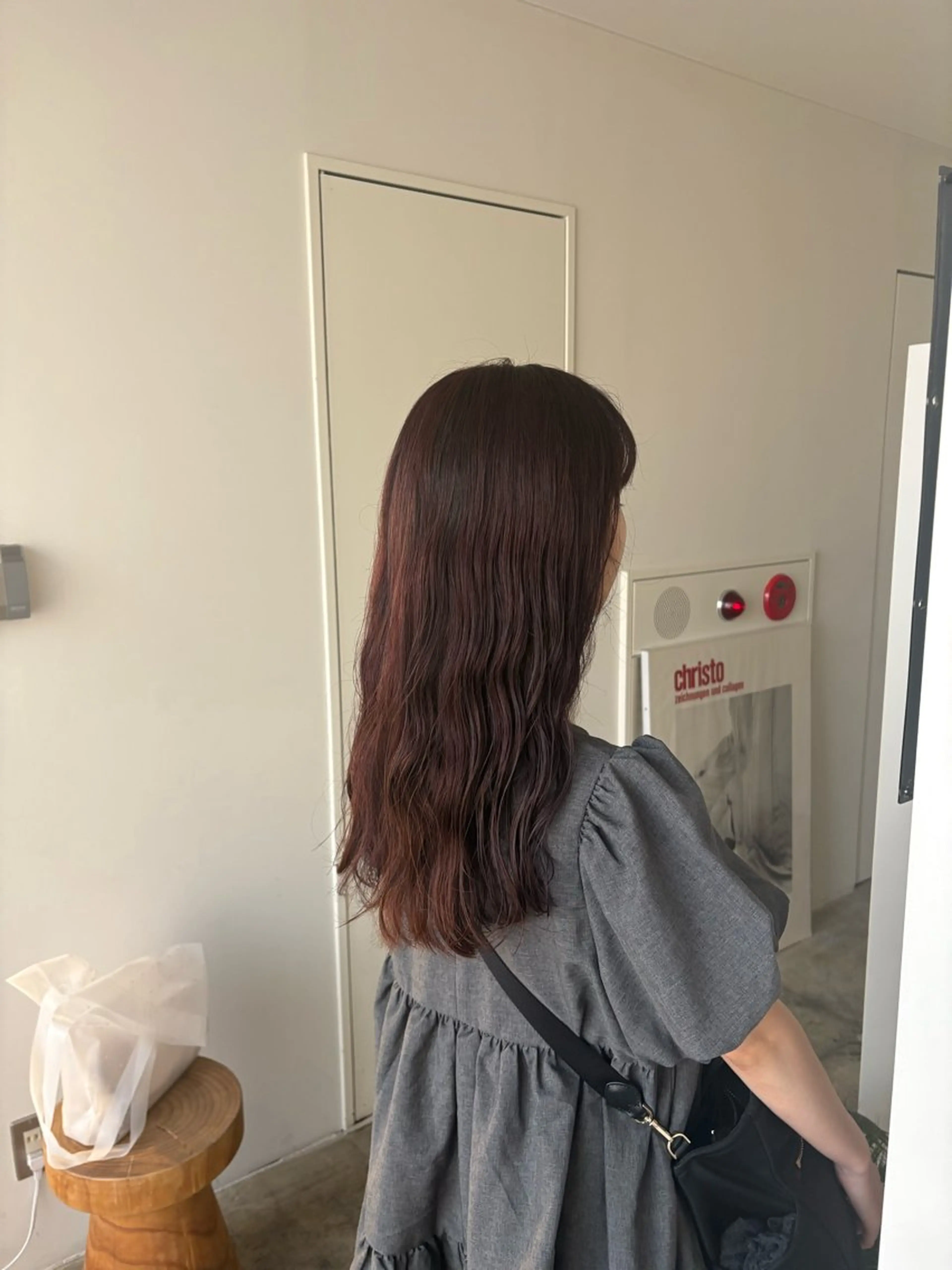 ロング カラー パープルカラー レッドカラー カット ヘアカラー トリートメント 髪質改善/レイヤー/ 大阪/ヨシノヒメカのヘアスタイル