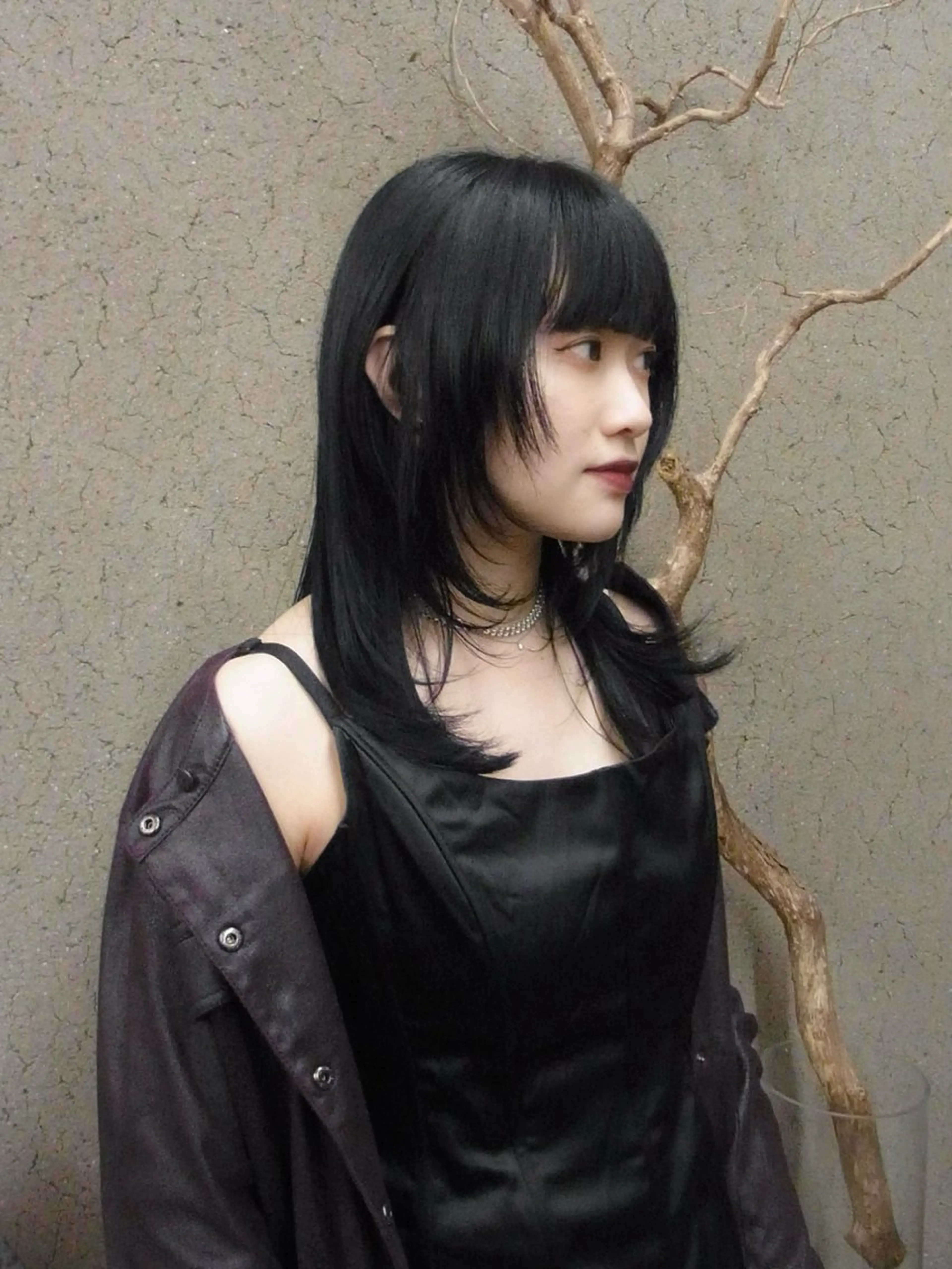 セミロング カラー ネイビーカラー レイヤーカット 新宿/ボブ/モード 茉樹@pullnocのヘアスタイル