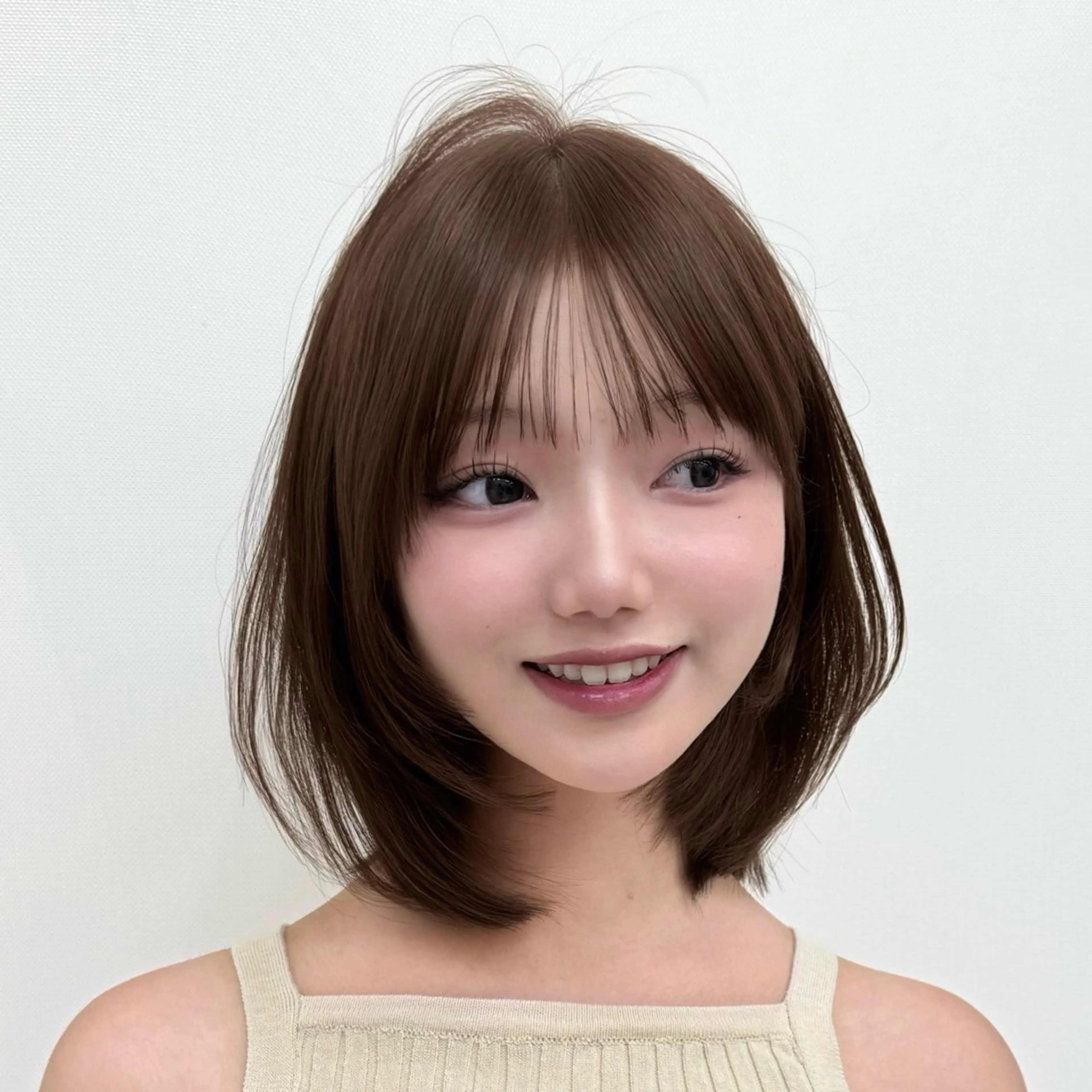 ミディアム カラー ボブ 韓国ガーリーヘア🎀 Sayaka🤍のヘアスタイル
