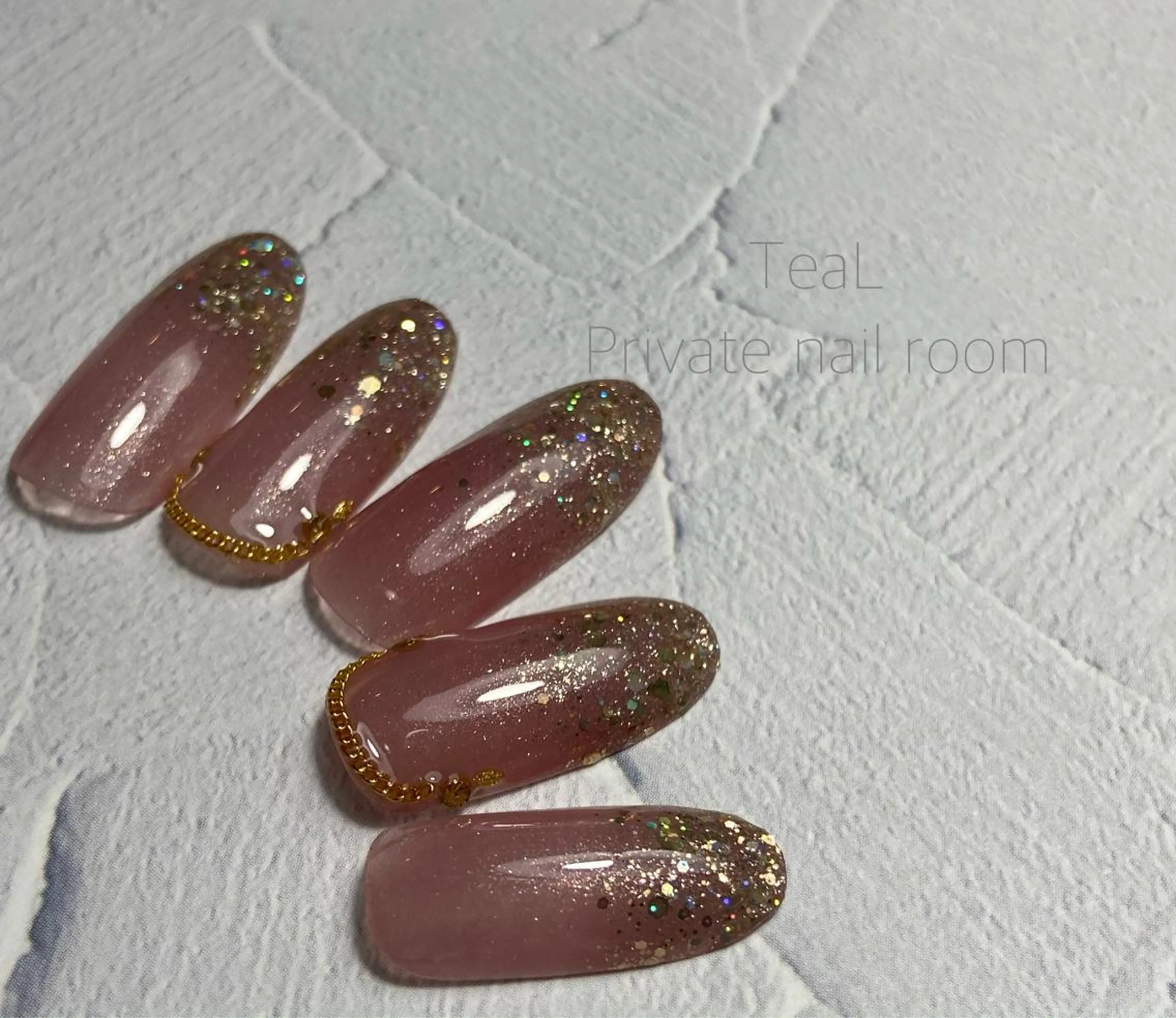 ネイル グラデーション ラメ(グリッター) ラメグラデーション TeaL nailのネイルデザイン