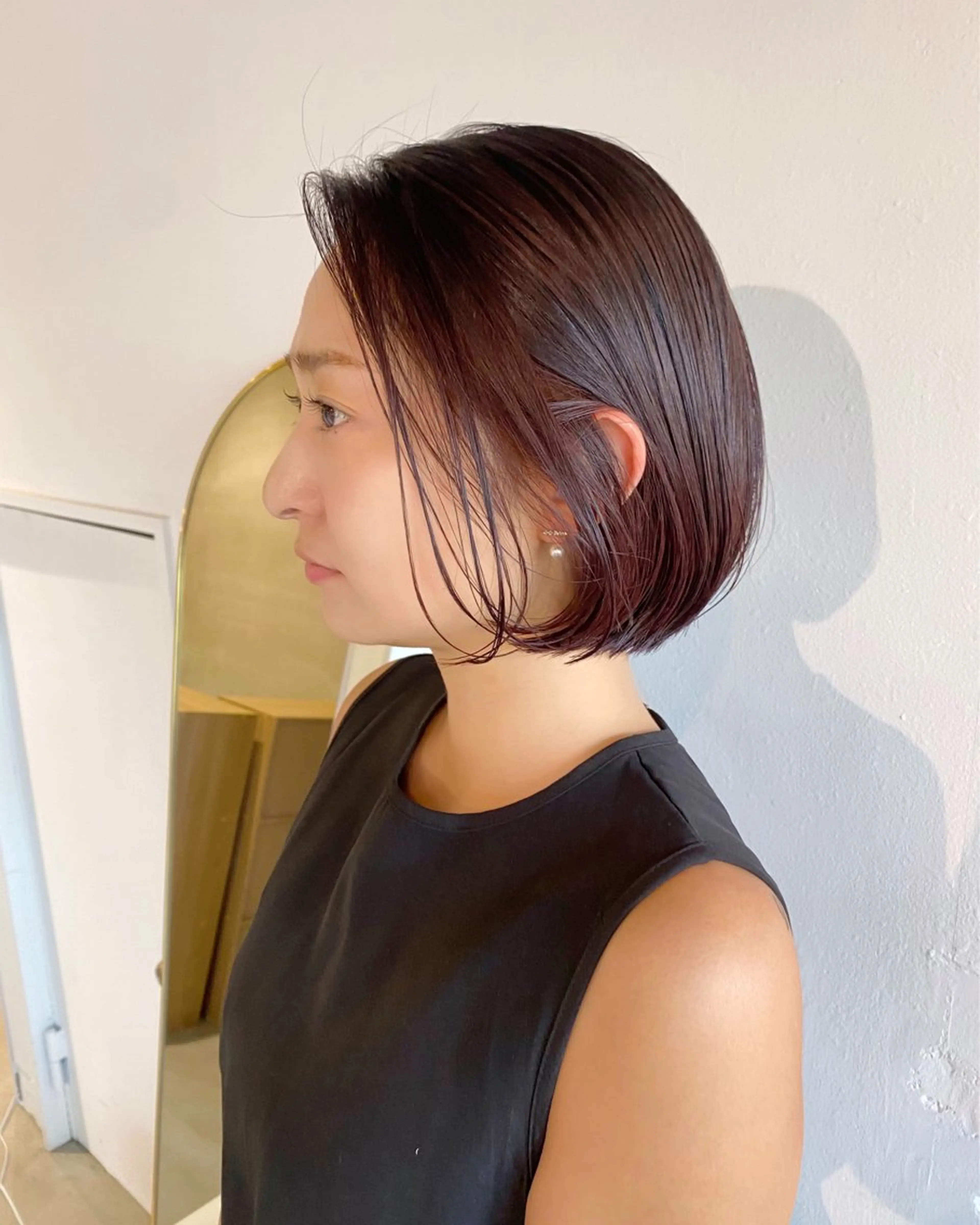 ショート カラー ブラウンカラー ピンクカラー ピンクブラウン ボブ 安藤 結花のヘアスタイル