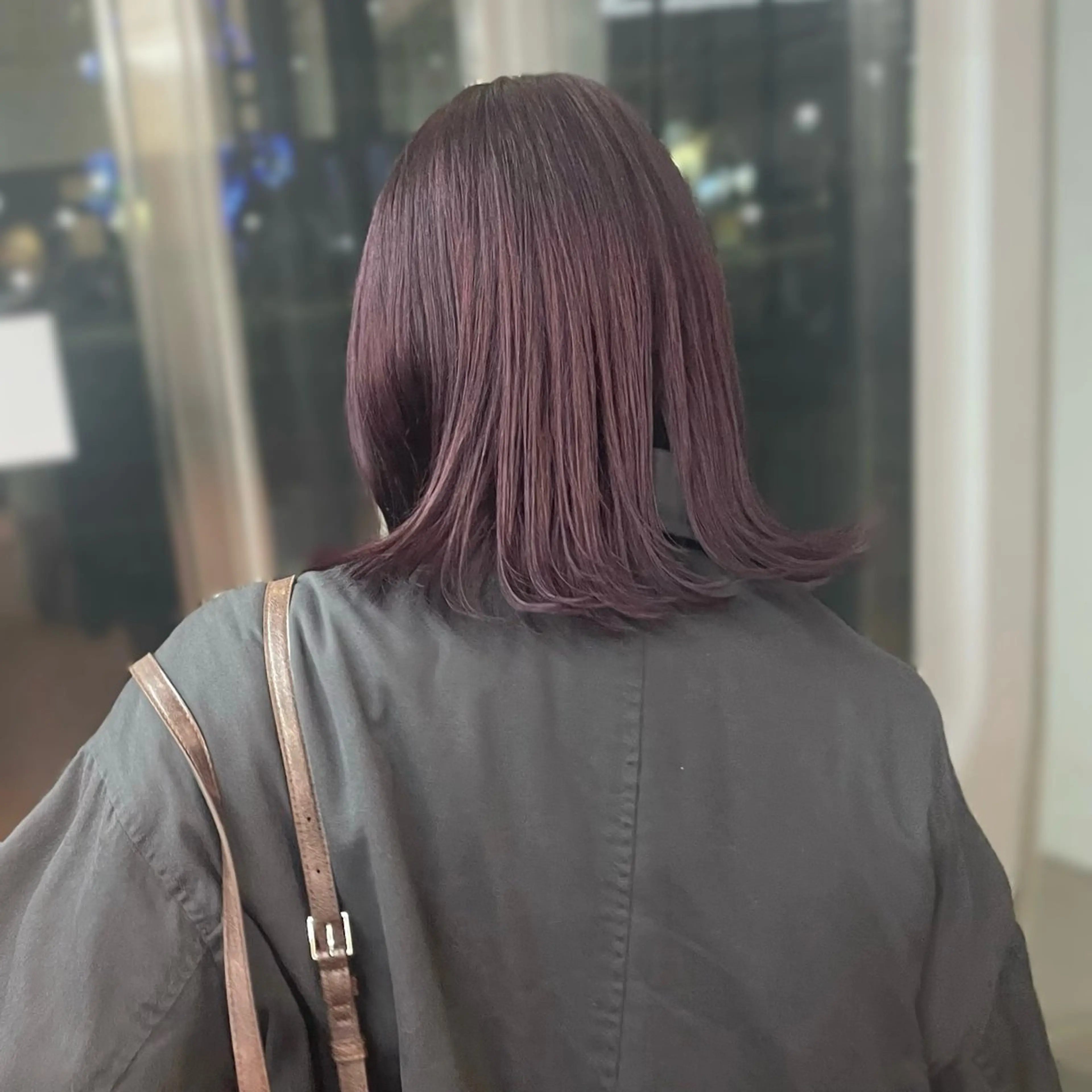 シングルカラー　ヘアカラー明るめ　髪質改善Aujuaトリートメントの写真