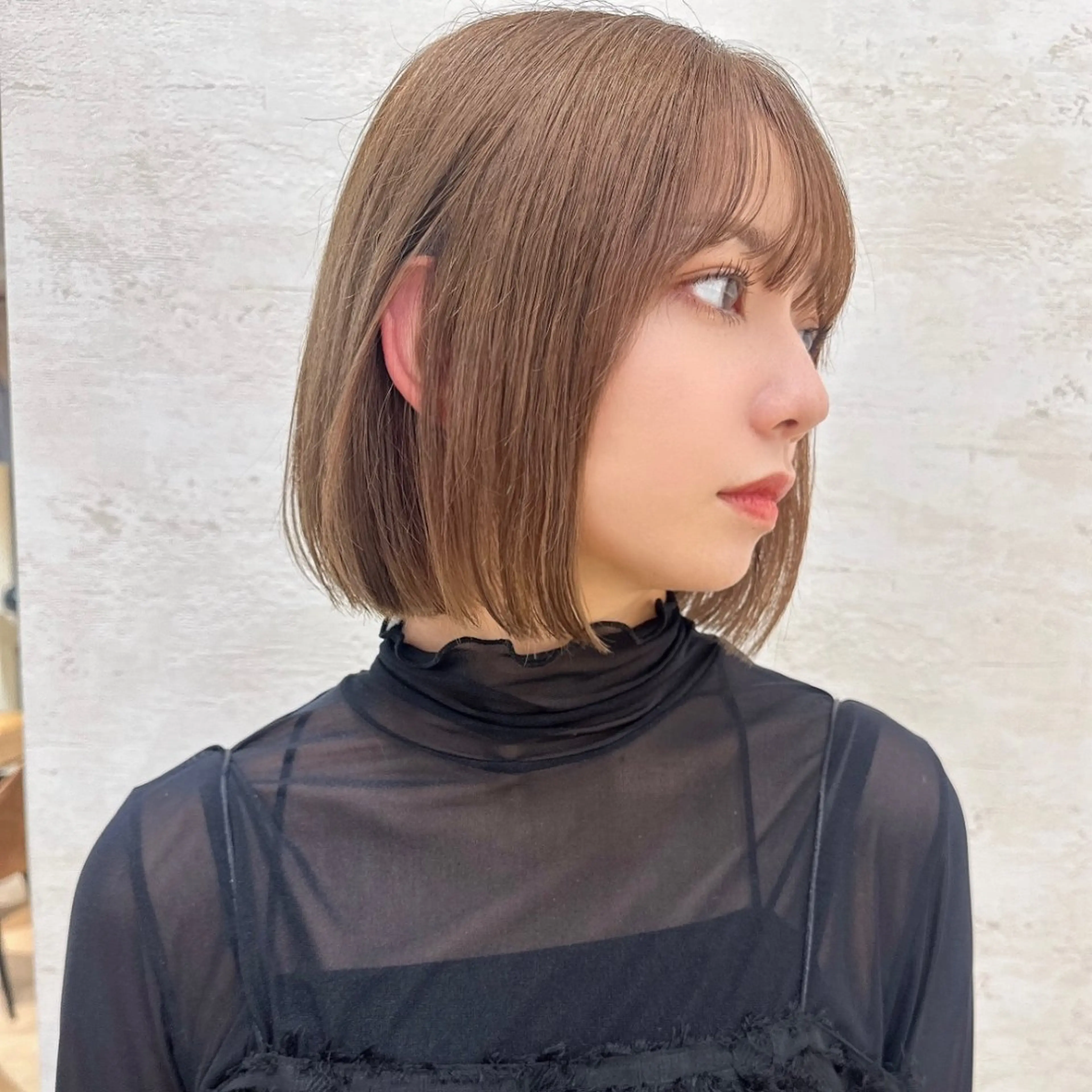 ミディアム カット ヘアカラー 艶カラー/ボブ /似合わせ/田口愛那のヘアスタイル