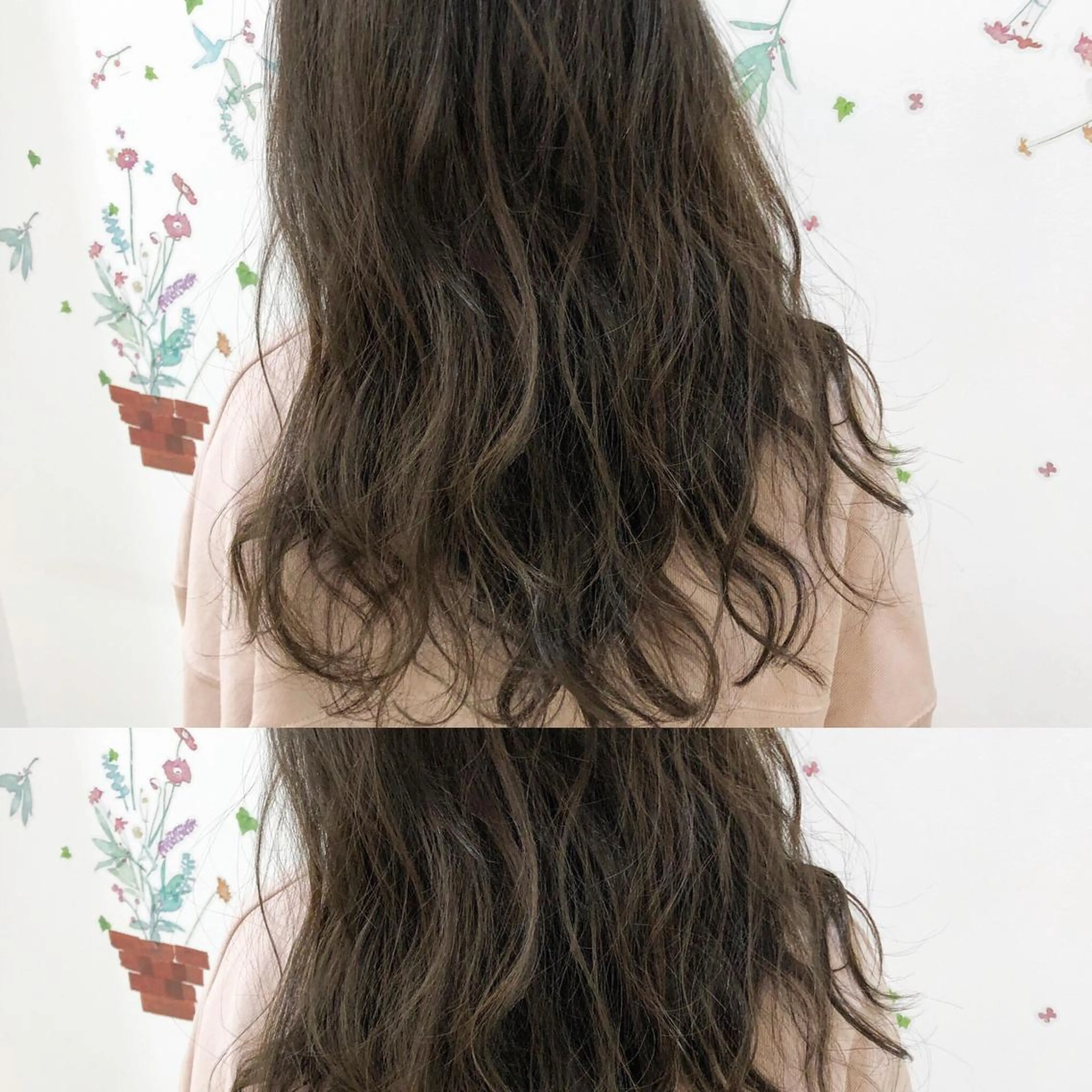 ロング カラー アッシュ バレイヤージュ ブリーチ グラデーションカラー グレージュ 三鷹で1番ショート ボブをカットする新谷のヘアスタイル