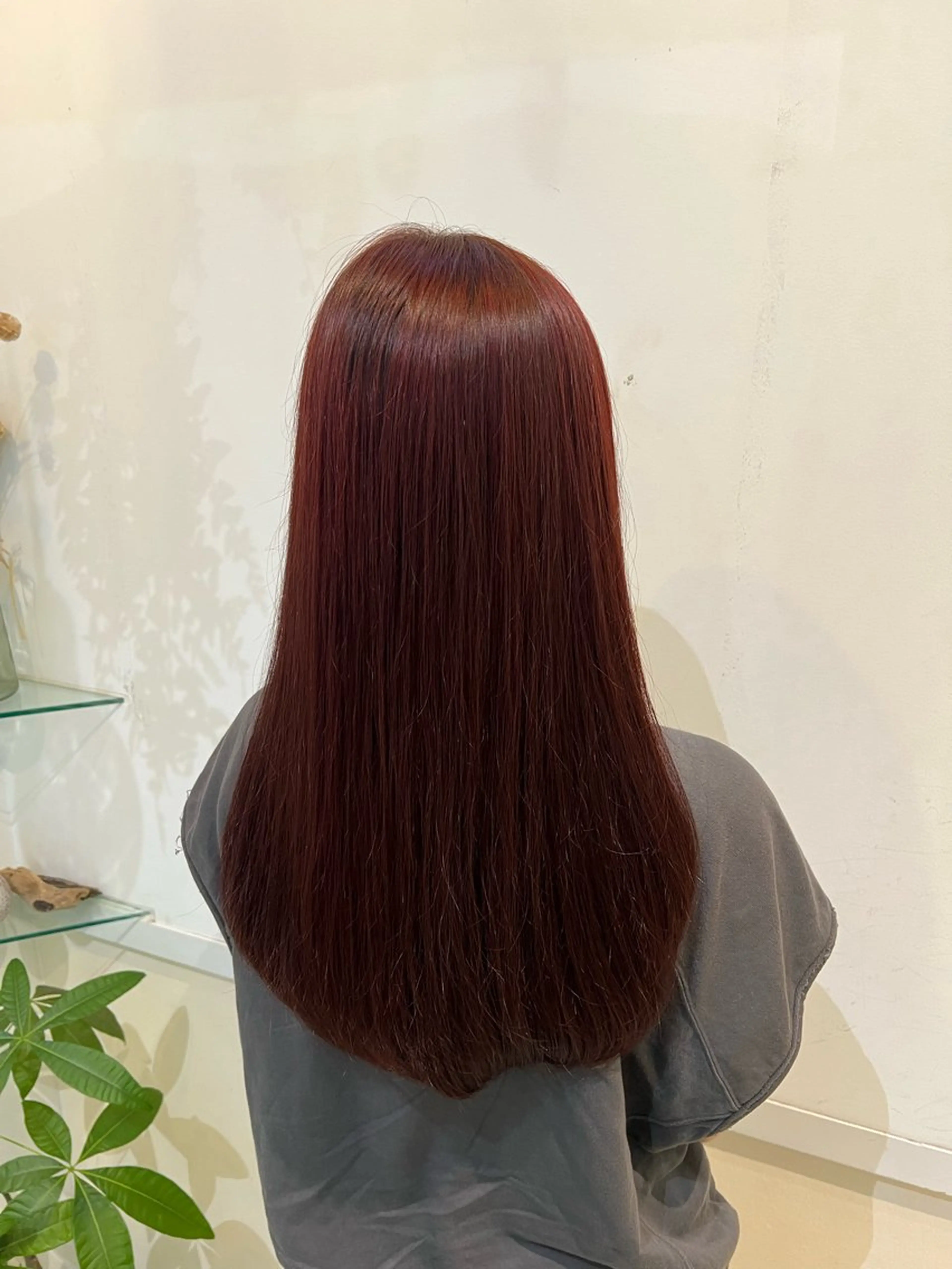 ロング カラー ブリーチ ボルドーカラー ダブルカラー ブリーチなしカラー ヘアカラー ブリーチしない暖色 カラー🥀杉 優菜のヘアスタイル