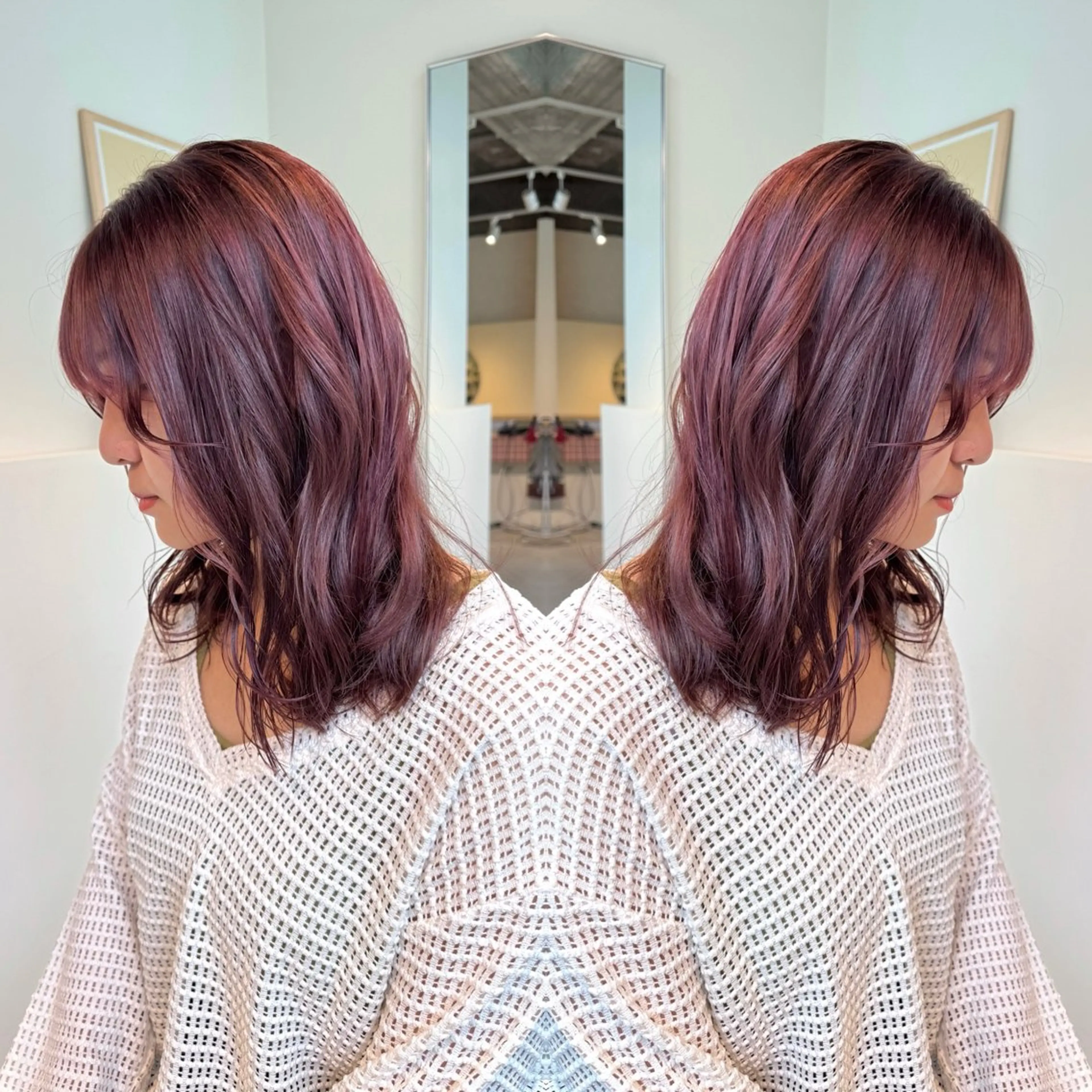 セミロング カラー 切りっぱなしボブ ショートボブ アッシュ ベージュカラー グレージュ 髪質改善マスター 長尾勇弥/梅田中津のヘアスタイル