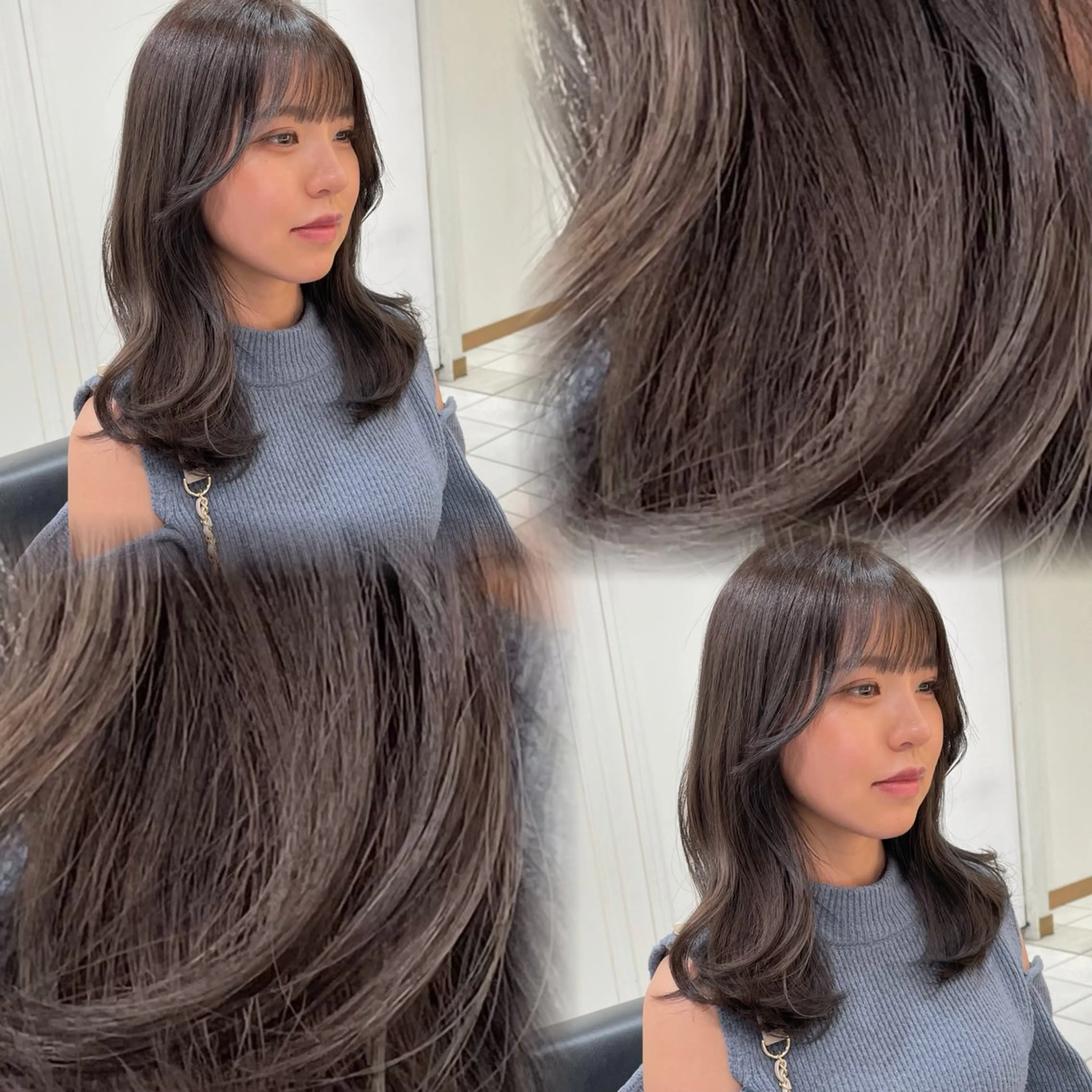 セミロング 似合わせヘア🤎透明 感カラー🤎MIKAのヘアスタイル