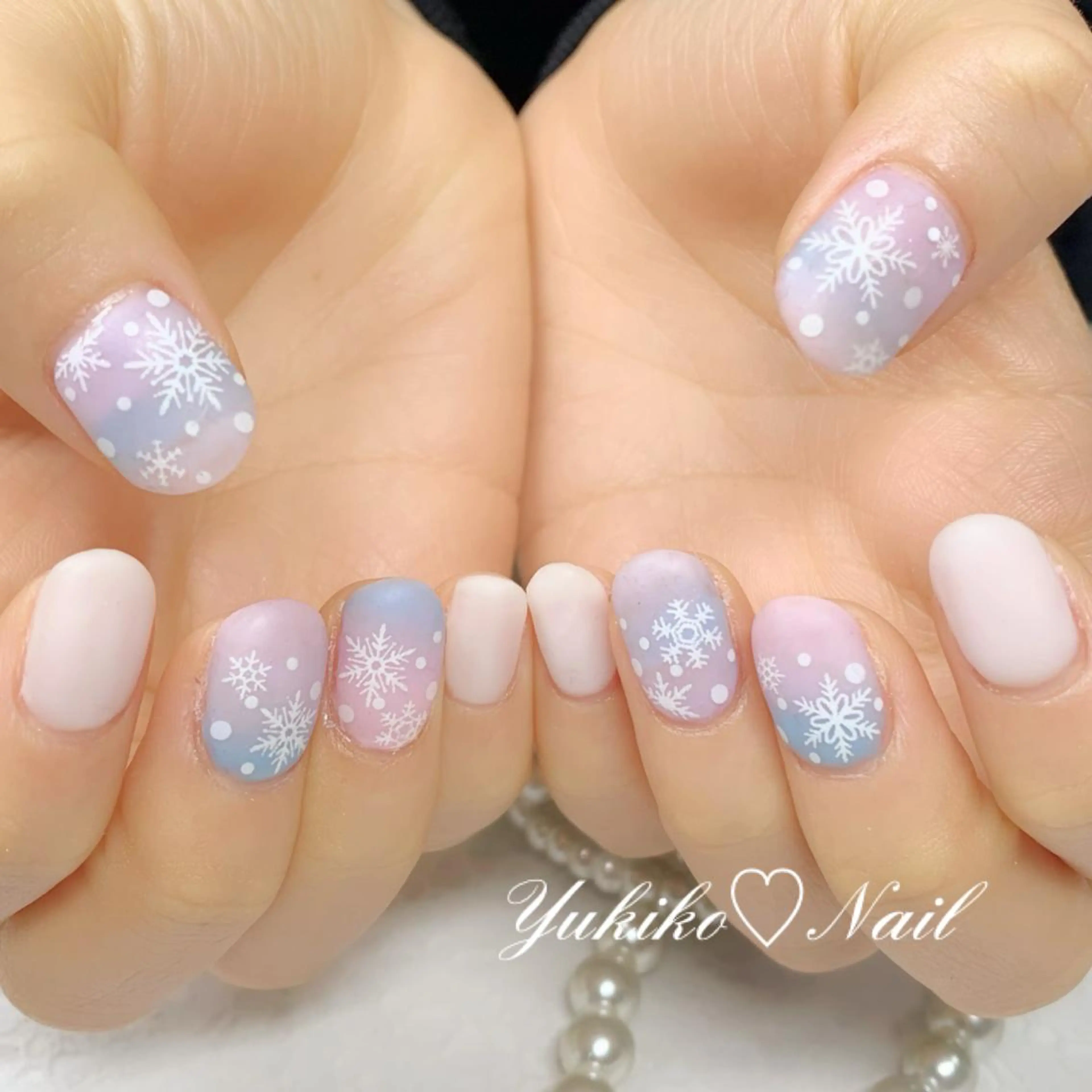 ネイル グラデーション マットネイル パステルネイル ハンドネイル ユキコ ネイルのネイルデザイン