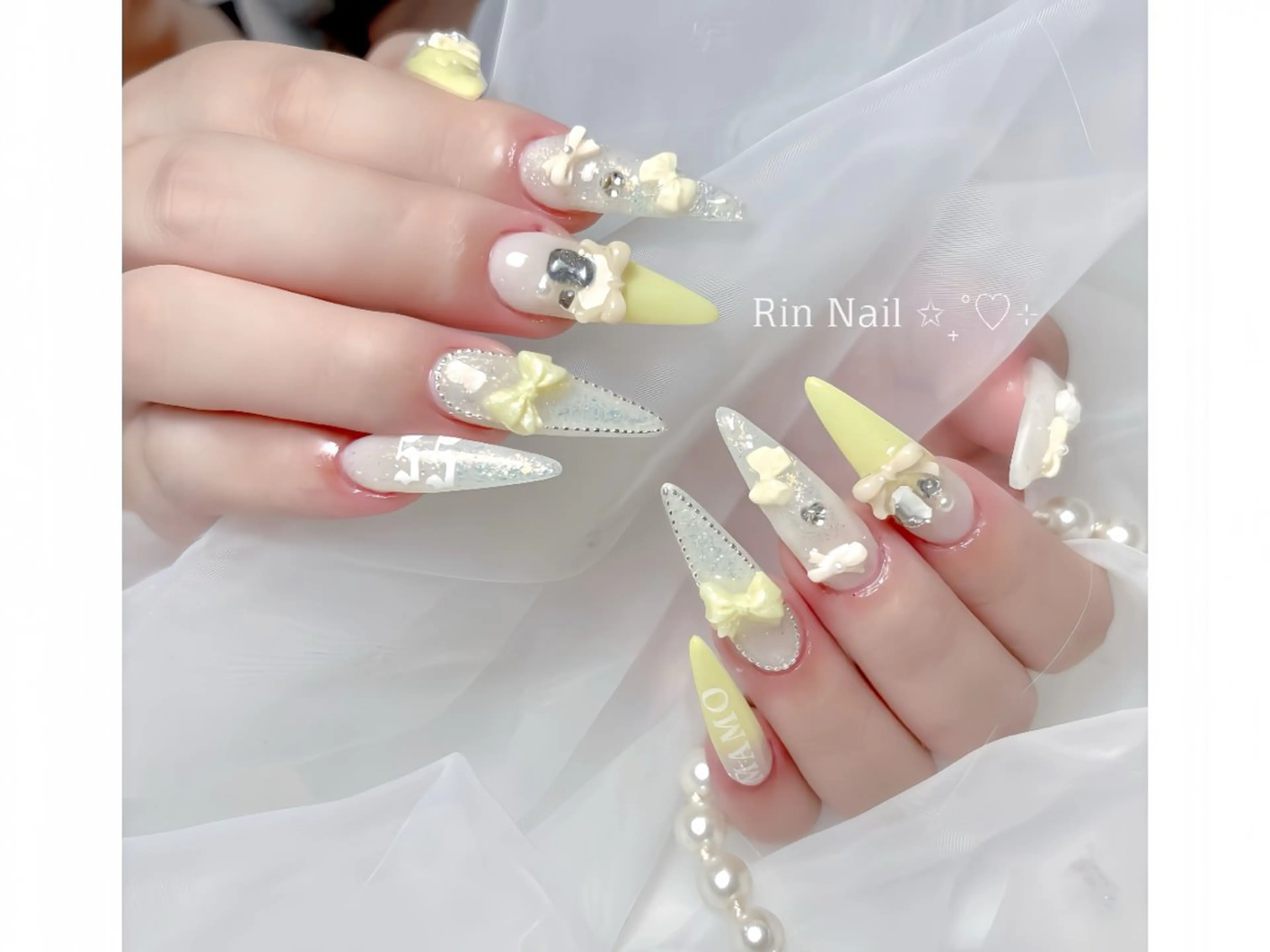 ネイル オーロラネイル ジェルネイル 韓国ネイル ロングネイル マグネットネイル ハンドネイル Rin Nail Shinokuboのネイルデザイン