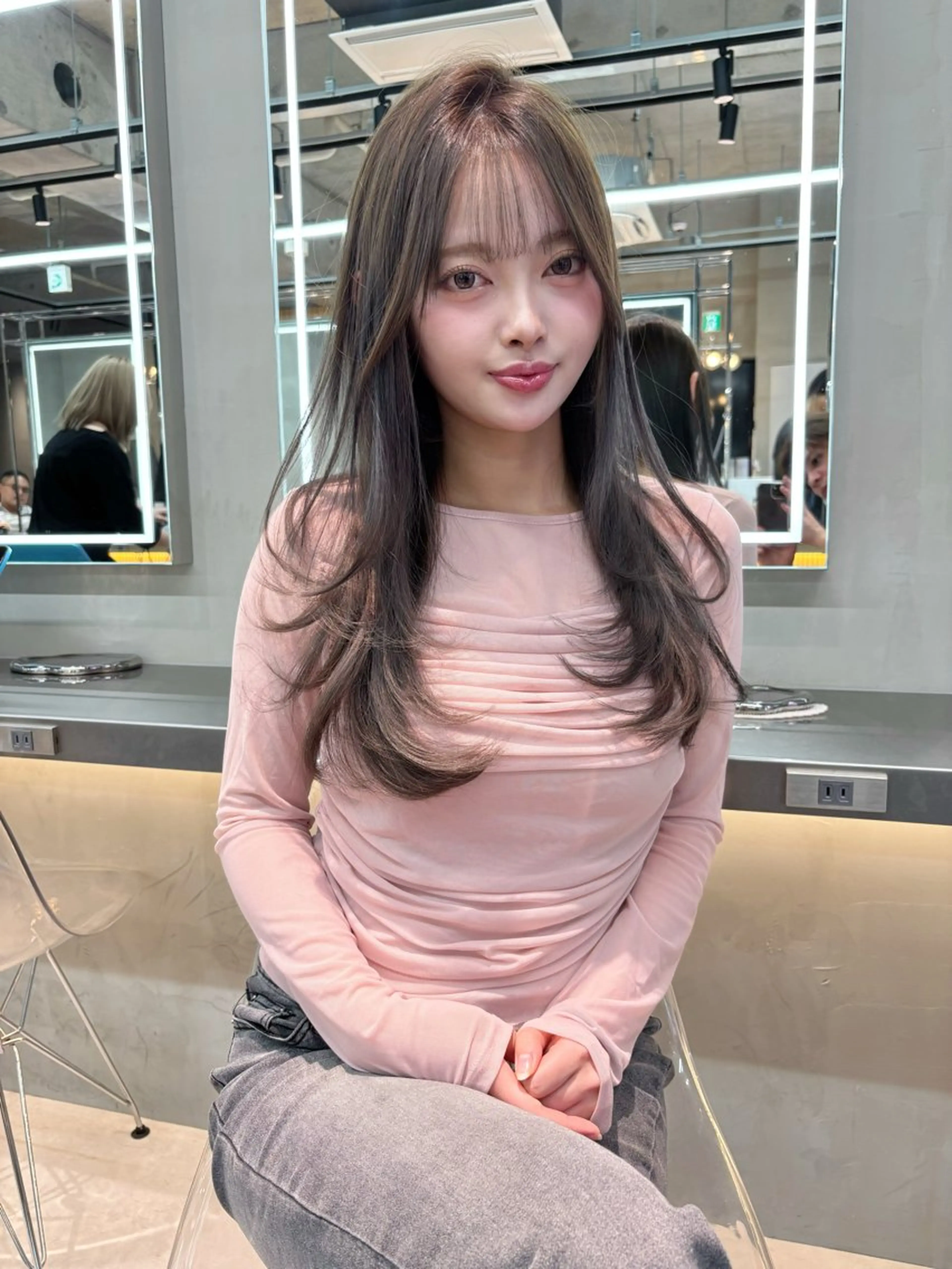 ロング カラー 髪質改善 レイヤーカット 縮毛矯正 【博多髪質改善】 吉村　清志のヘアスタイル