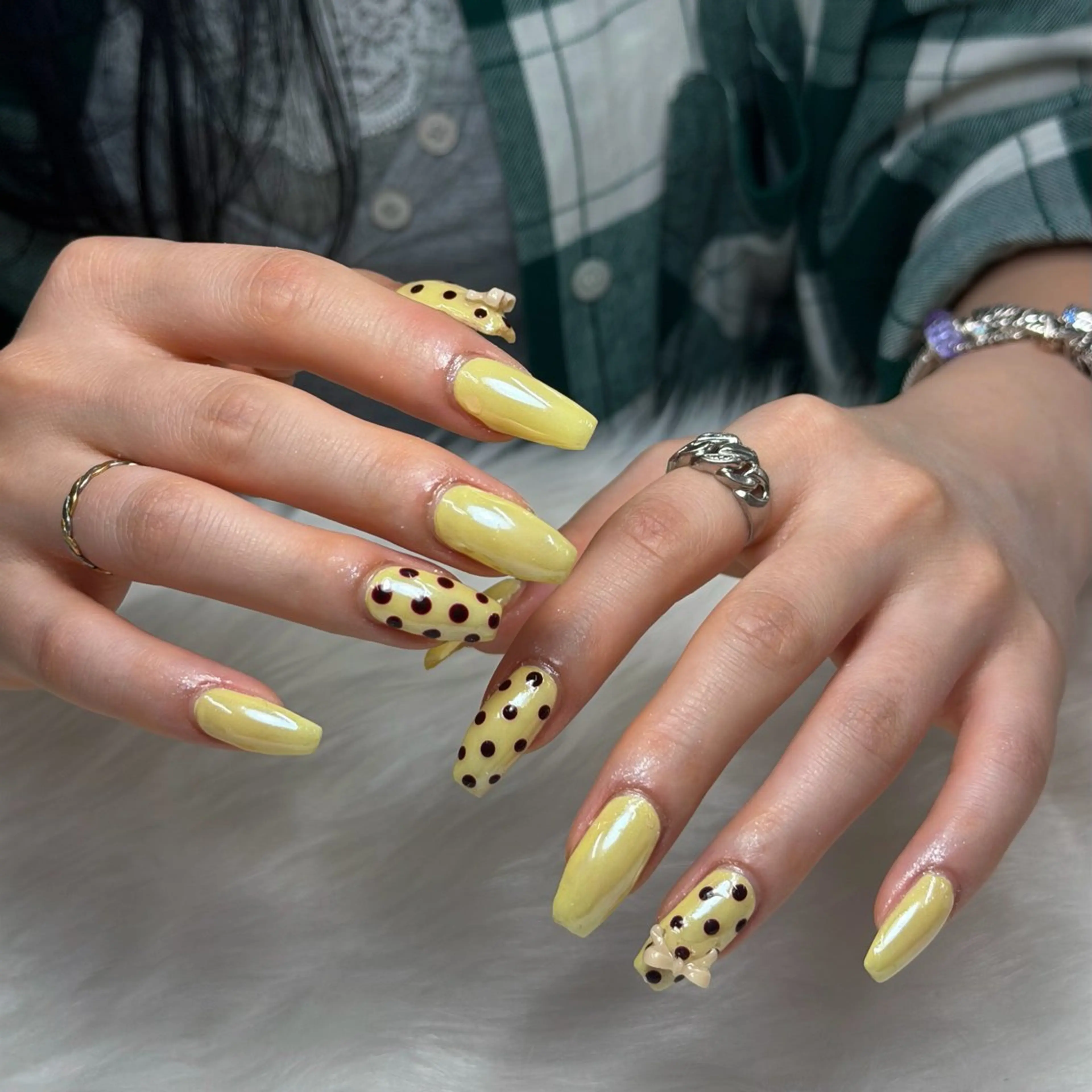 ネイル ブラウン パステルネイル 黄色 Nail&Eye hanaのネイルデザイン