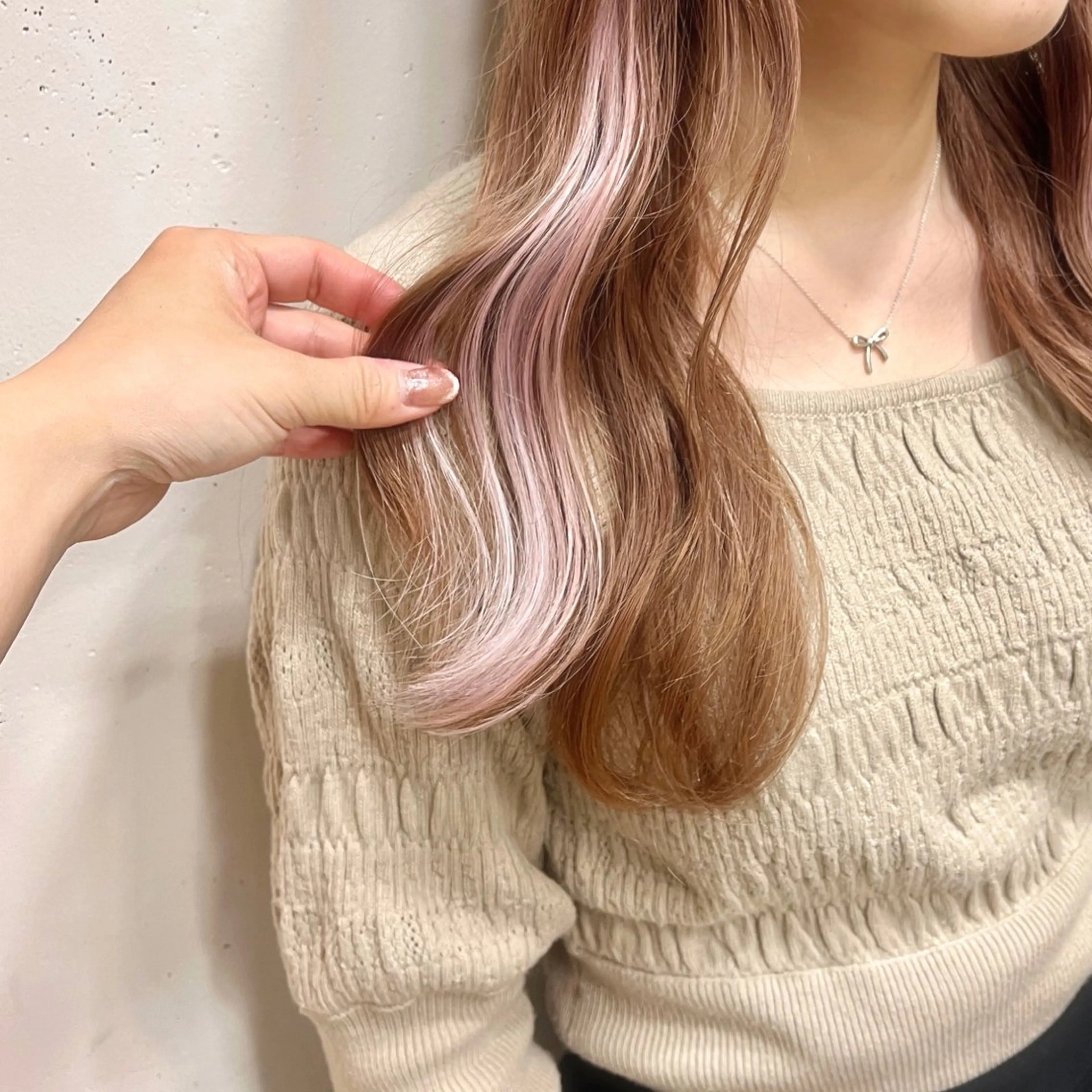 エクステ 韓国レイヤー 暖色カラー/さくらのヘアスタイル