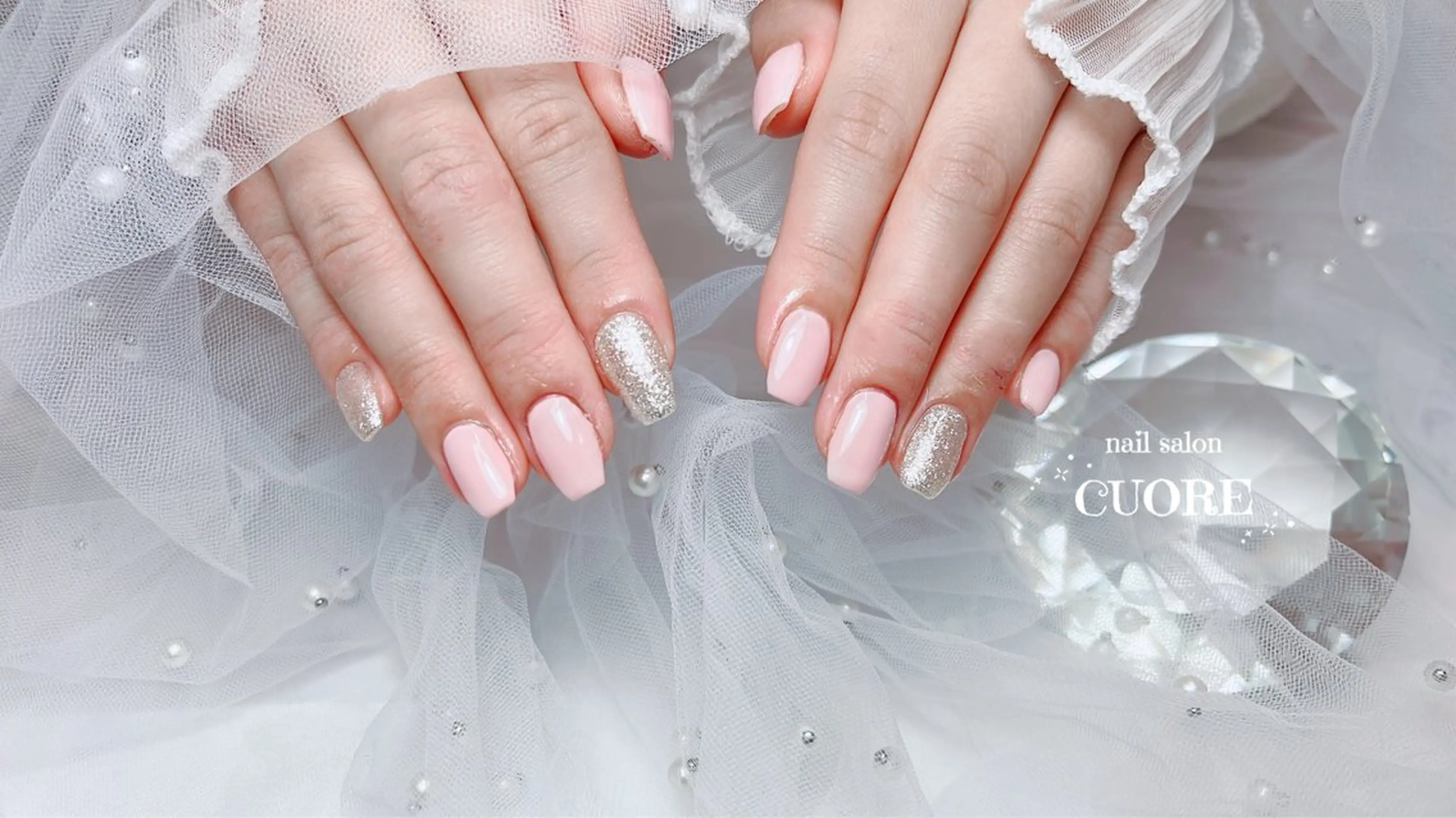 ネイル ラメ(グリッター) オフィスネイル ワンカラーネイル シンプルネイル ハンドネイル nail salon CUOREのネイルデザイン