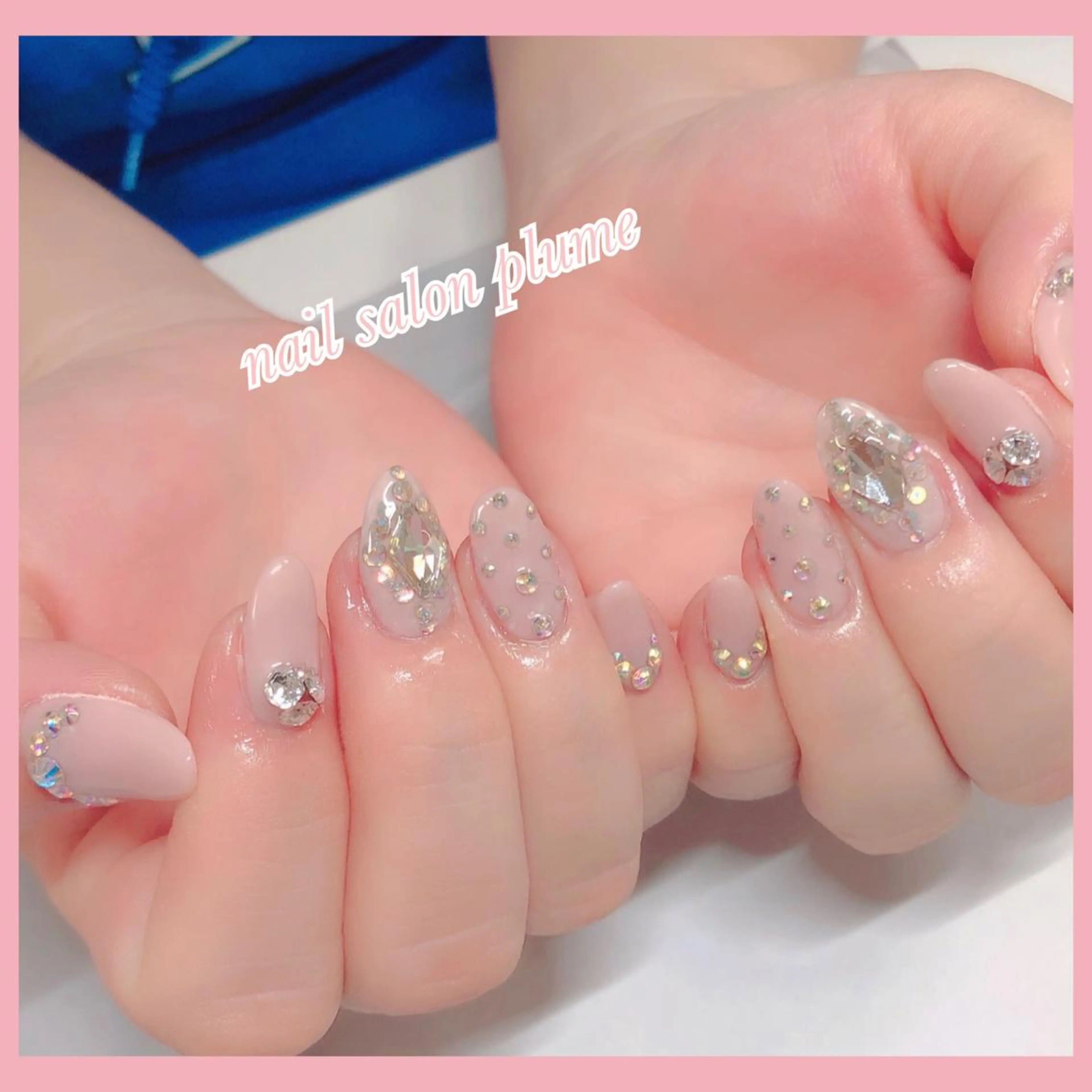 ネイル アートネイル ハート キラキラネイル 韓国ネイル 春ネイル ハンドネイル plume nail ☆韓国ネイルのネイルデザイン