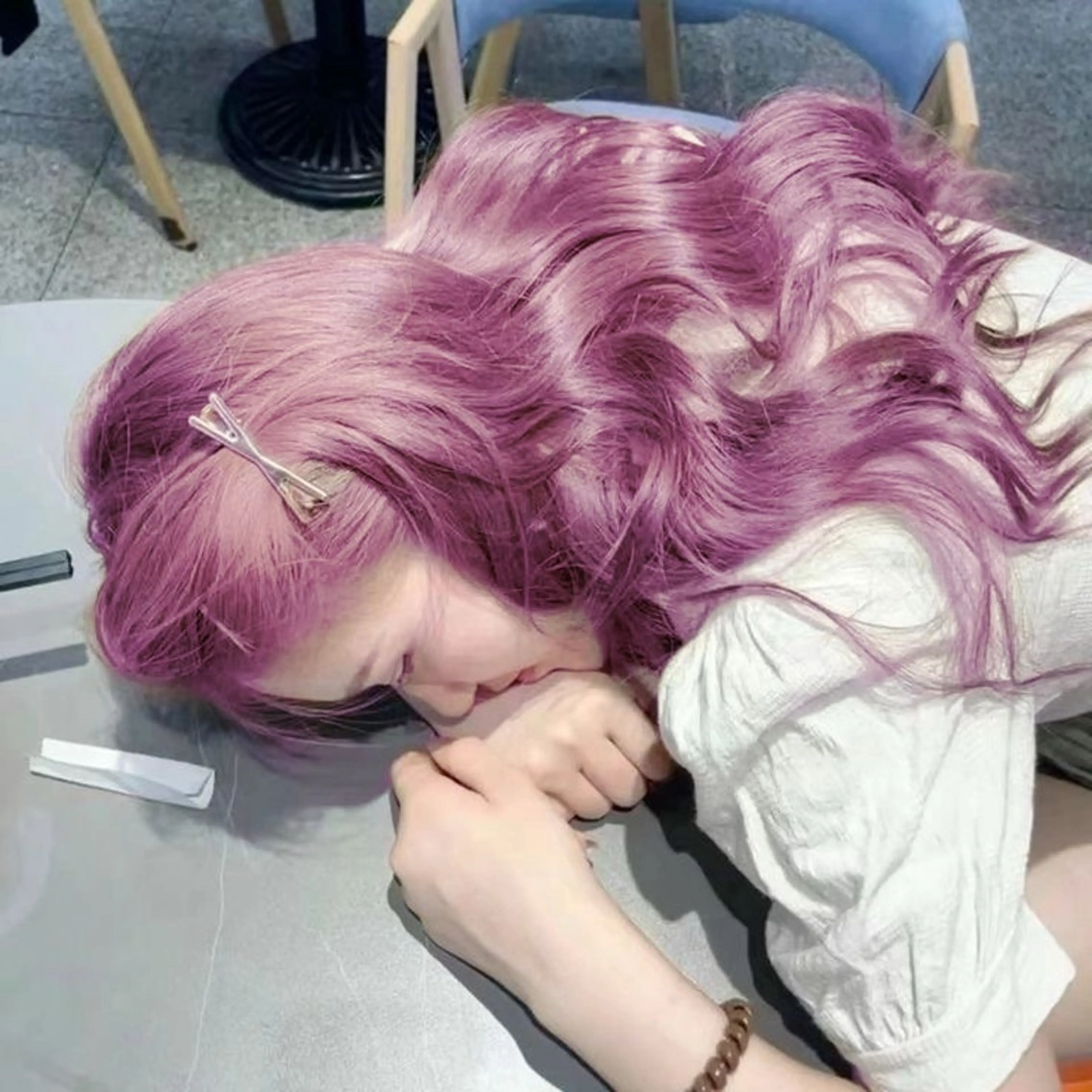 ロング カラー ヘアカラー トリートメント ヘアセット 韓国ワンホンヘア 🎀SHIONEのヘアスタイル