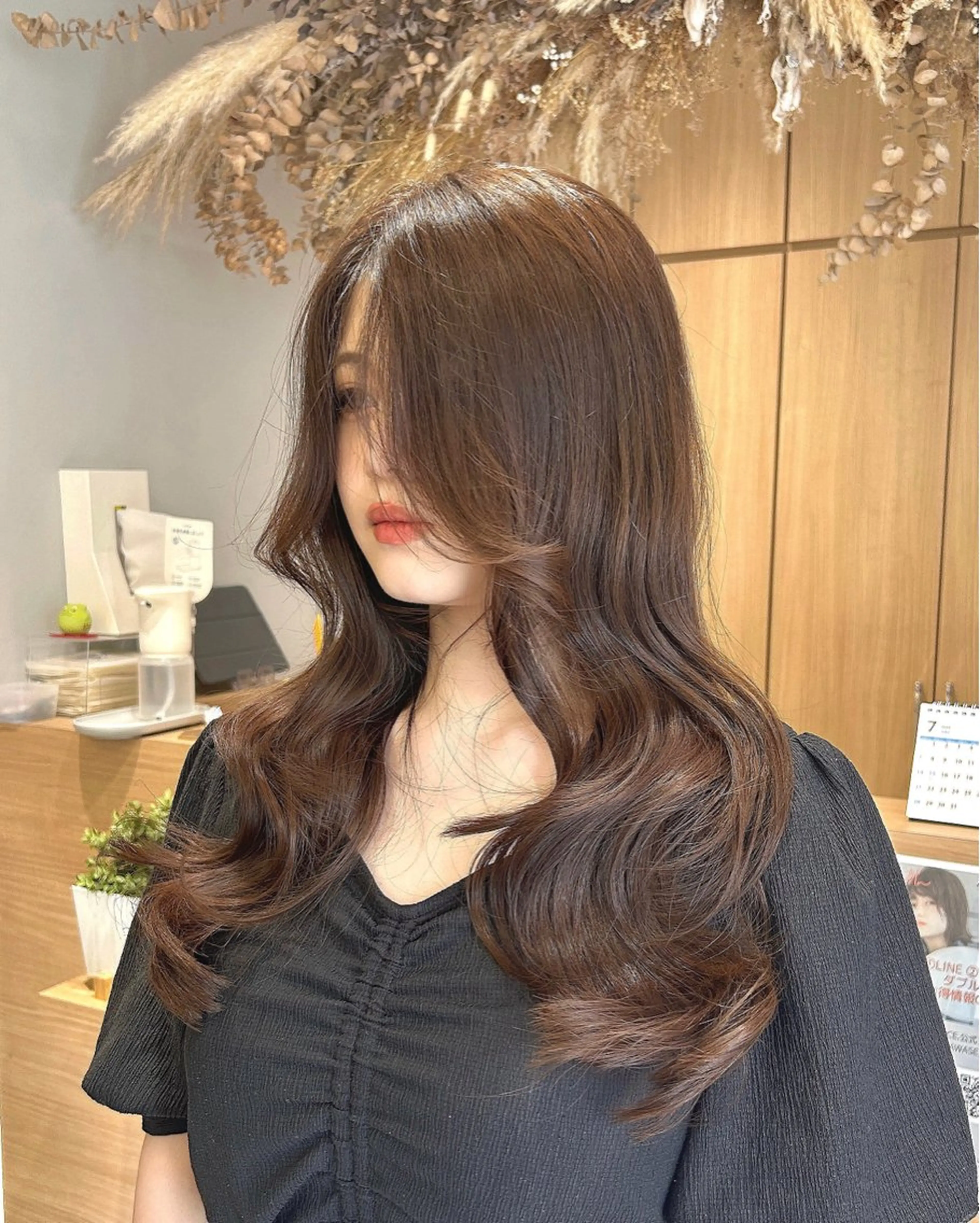 セミロング カラー ベージュカラー フォギーベージュ レイヤーカット 韓国ヘア×レイヤー カット/上田丈也のヘアスタイル