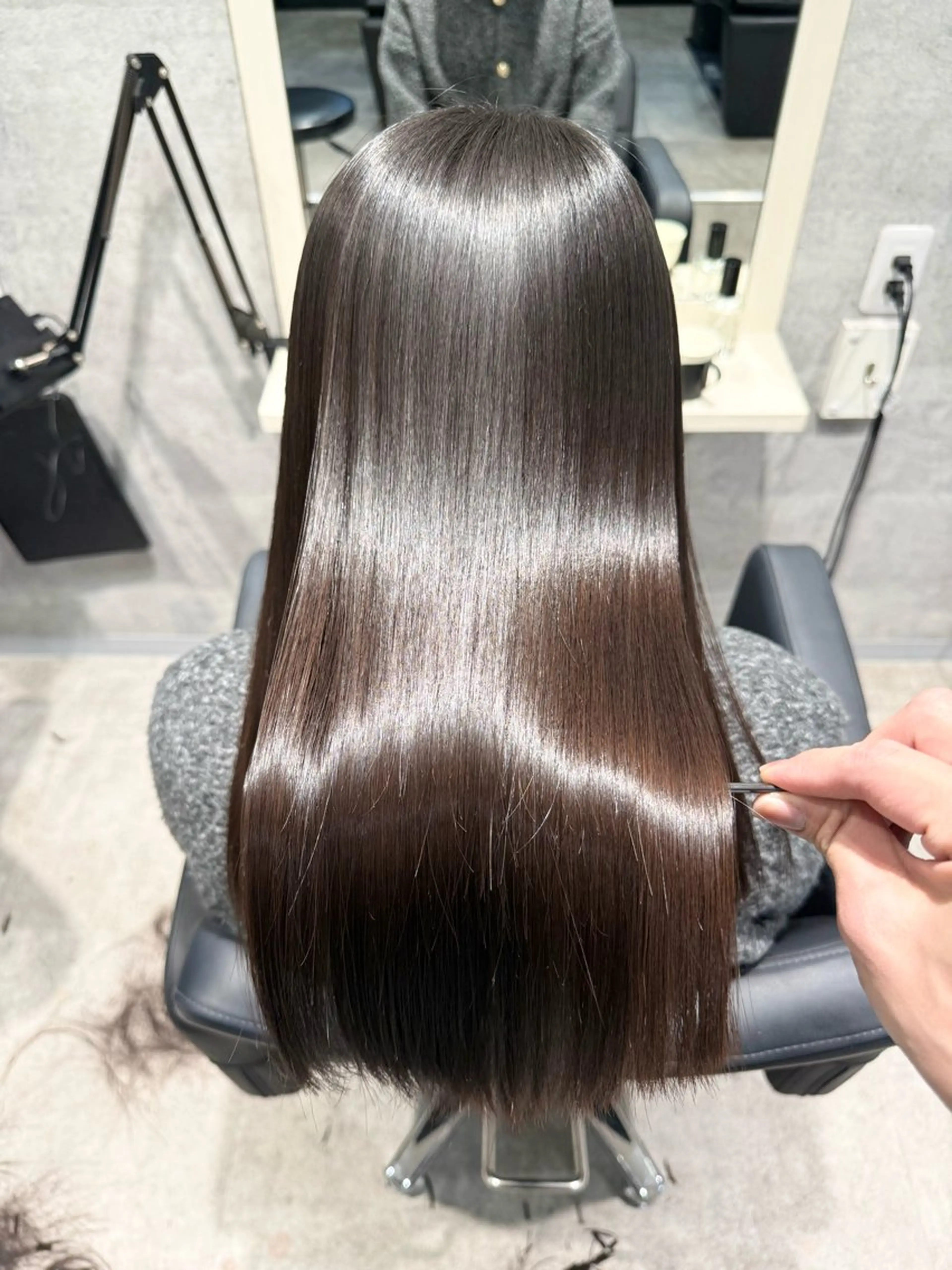 ロング 縮毛矯正 トリートメント 細字 達哉のヘアスタイル