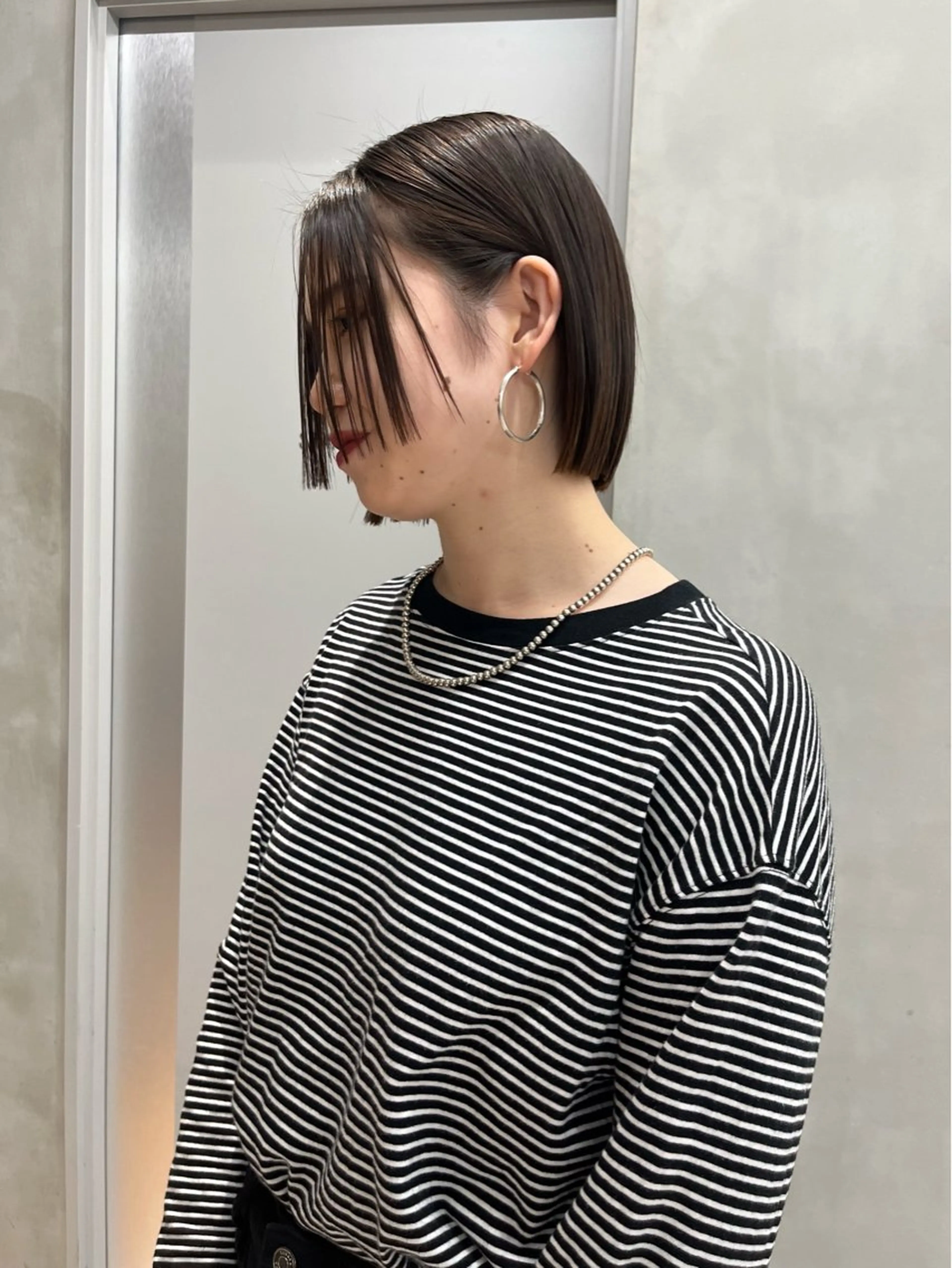 ミディアム カラー カット 縮毛矯正 トリートメント ボブ&顔まわりレ イヤー♡TOMOE♡のヘアスタイル